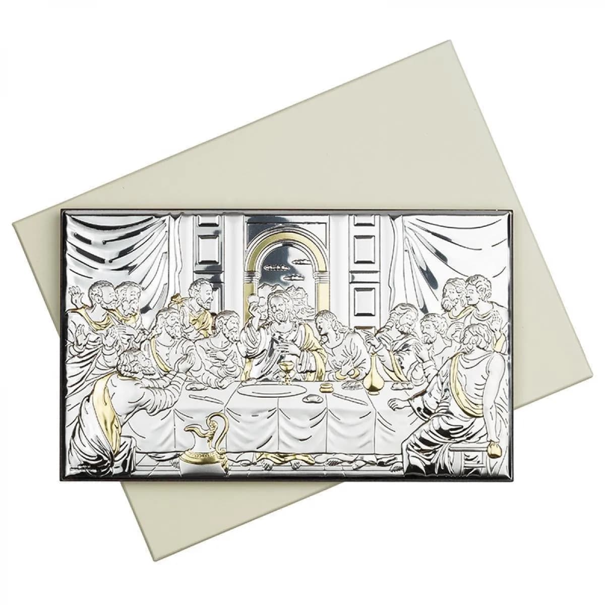 Ікона срібна Тайна Вечеря з позолотою 26х15см 81323.5XL.ORO (26х15)