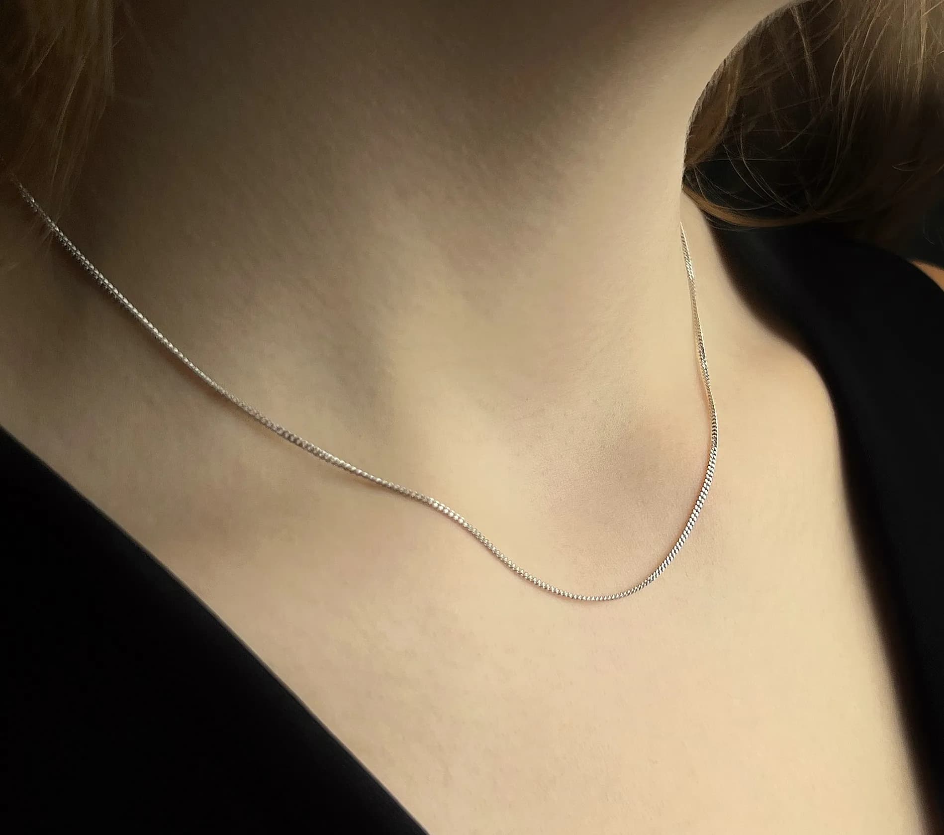 Ланцюжок з білого золота плетіння панцир G-35X1(W)