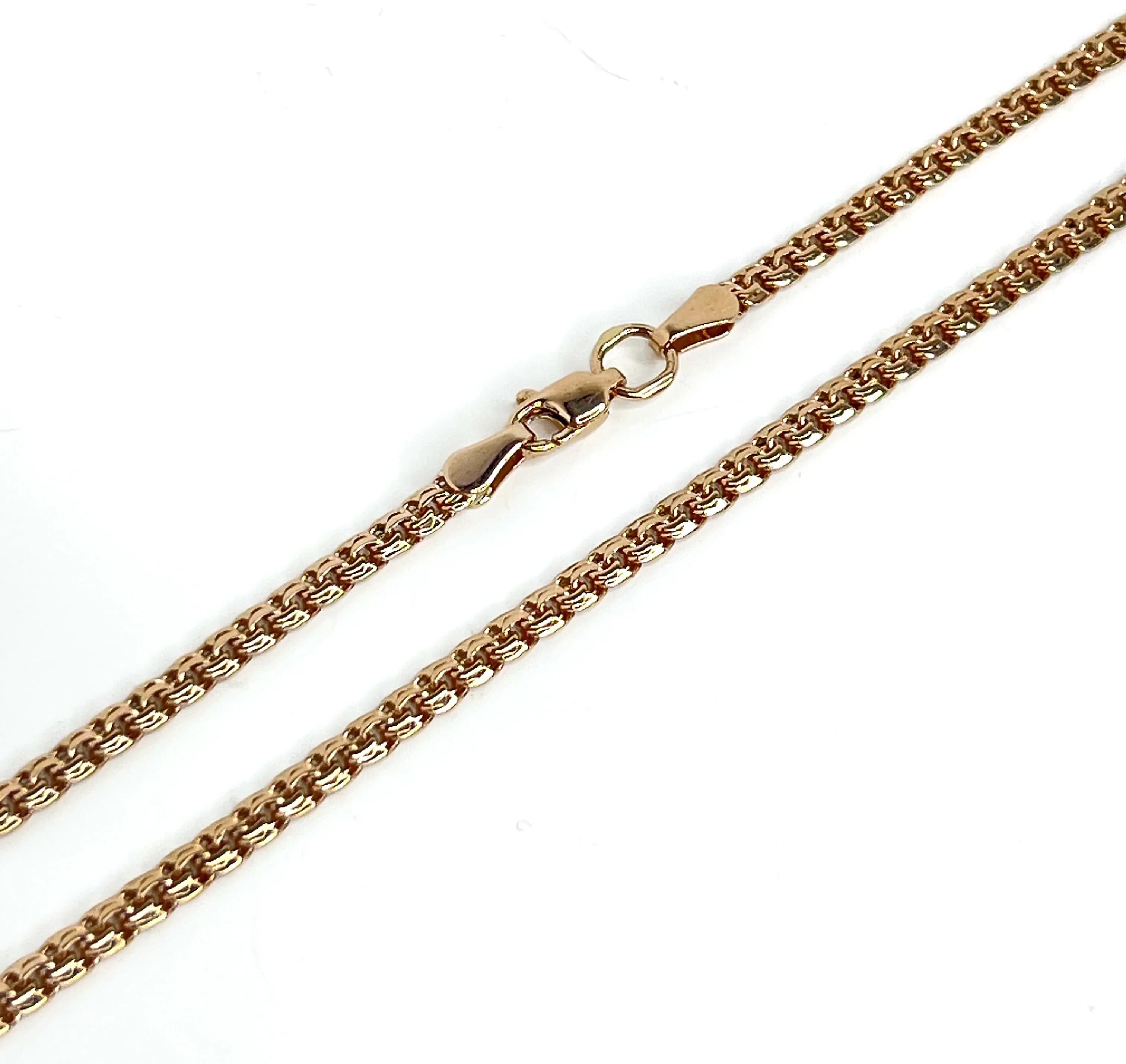 Ланцюжок плетіння арабський бісмарк з червоного золота 101-0002.10