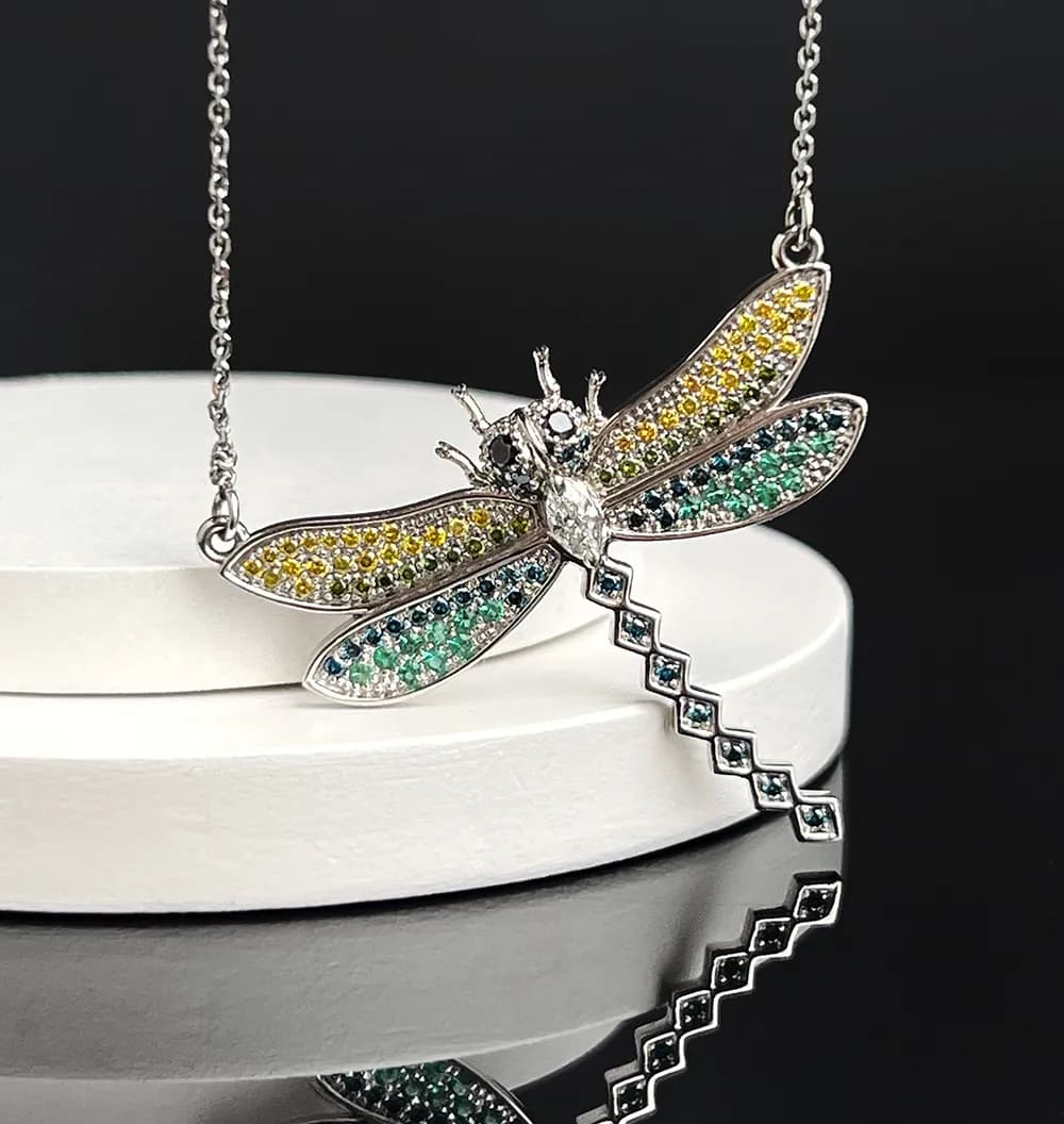 Кольє "Dragonfly" з білого золота