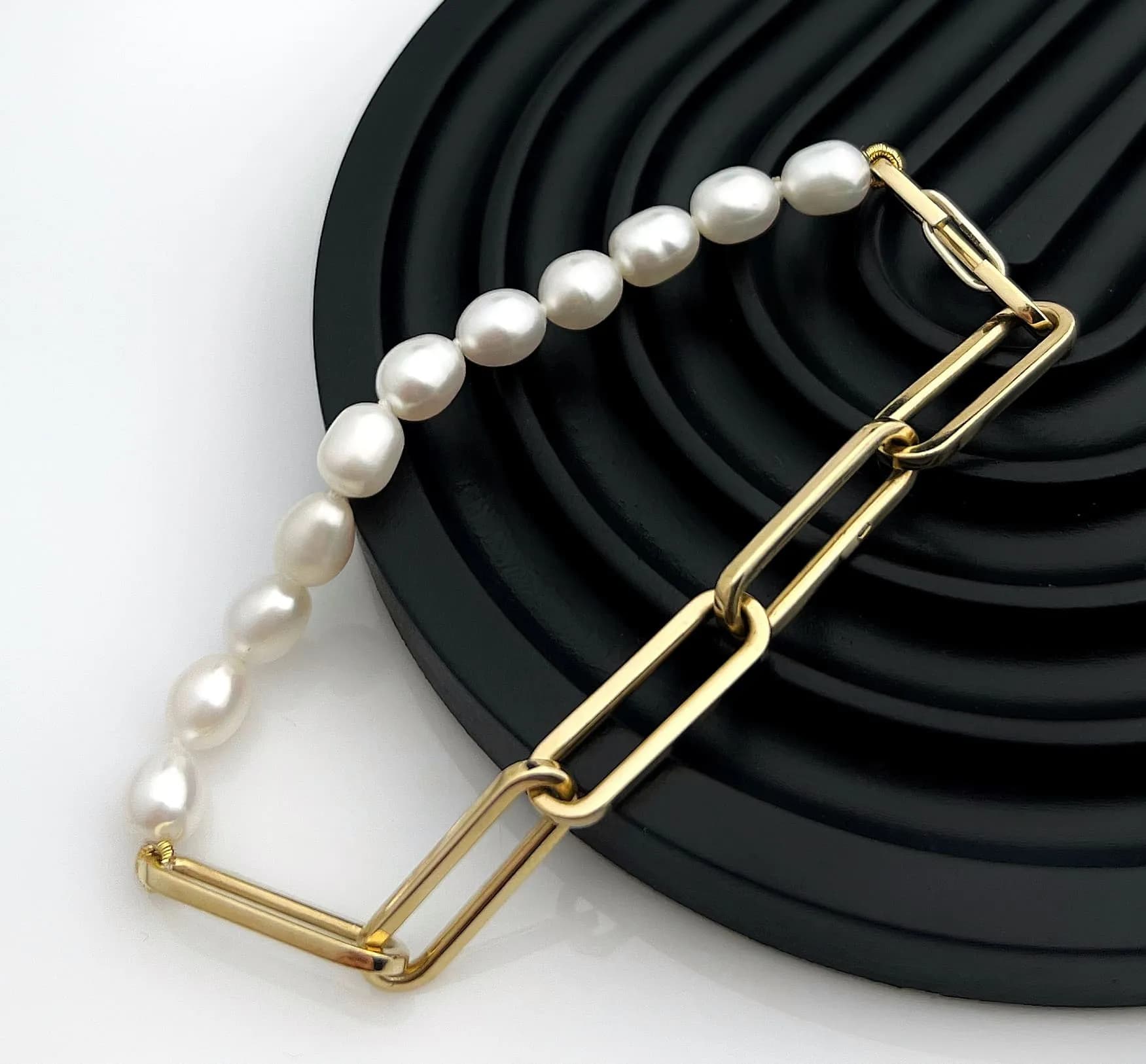 Браслет з перлинами з жовтого золота Perl Ov Br4 0108