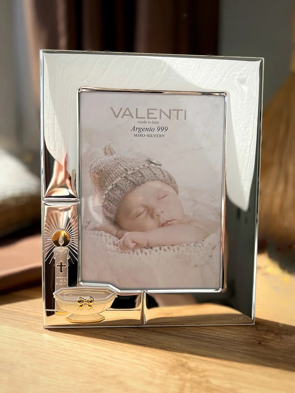 Срібна фоторамка на хрещення (13х18 см) 51094 4L