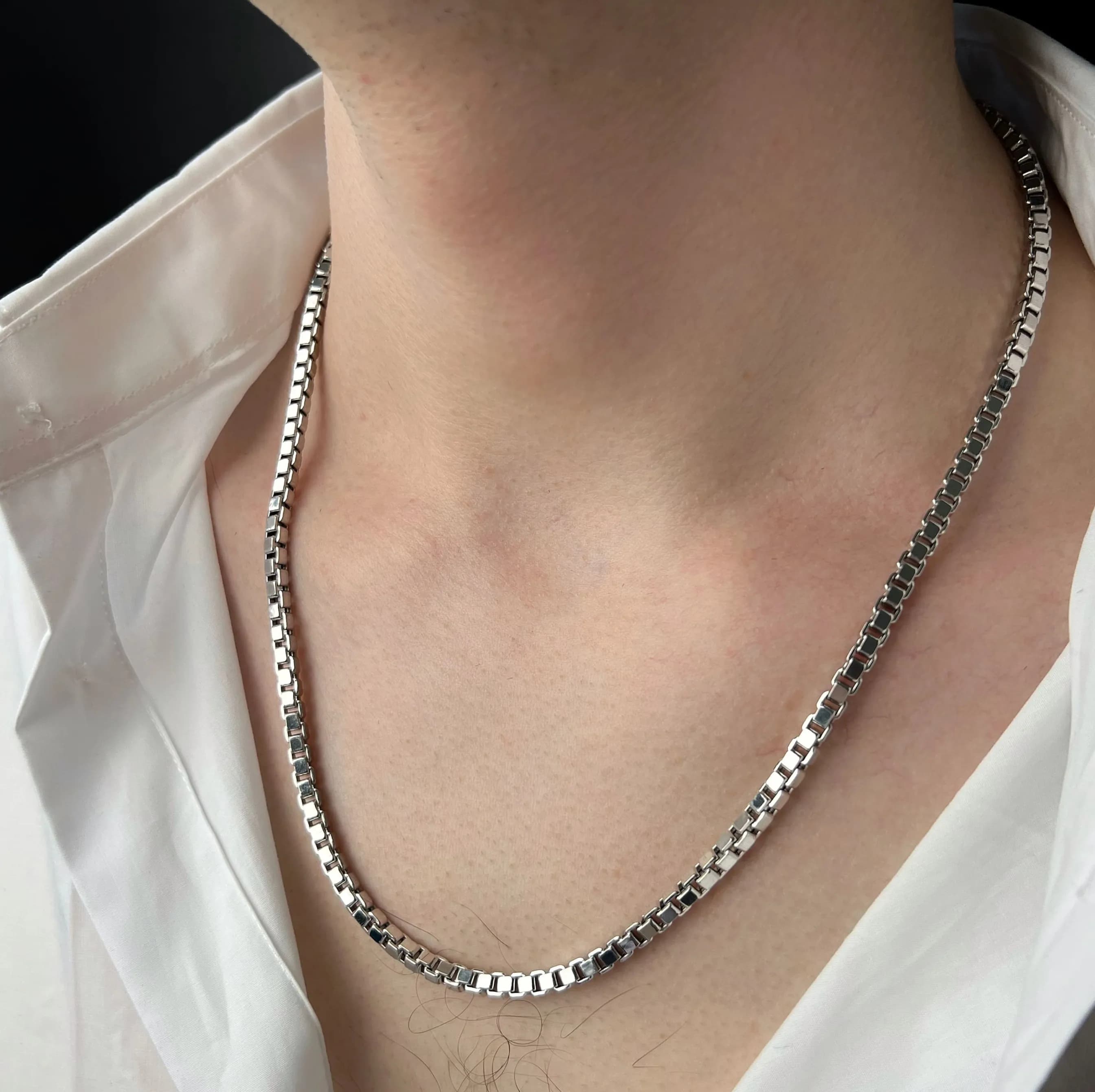 Ланцюжок "Венеціанка" з білого золота HVED16-240X(W)