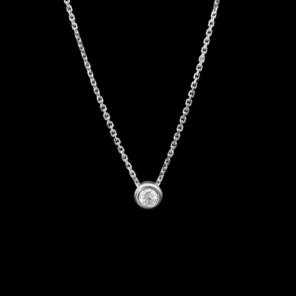 Кольє з діамантом з білого золота 219-0010 3,9mm