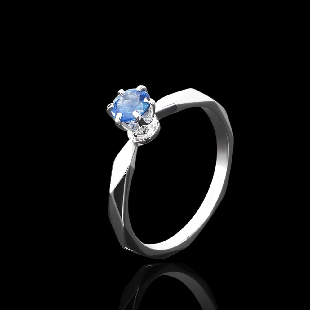 Каблучка з сапфіром з білого золота Грані кохання R2 sap d5,0
