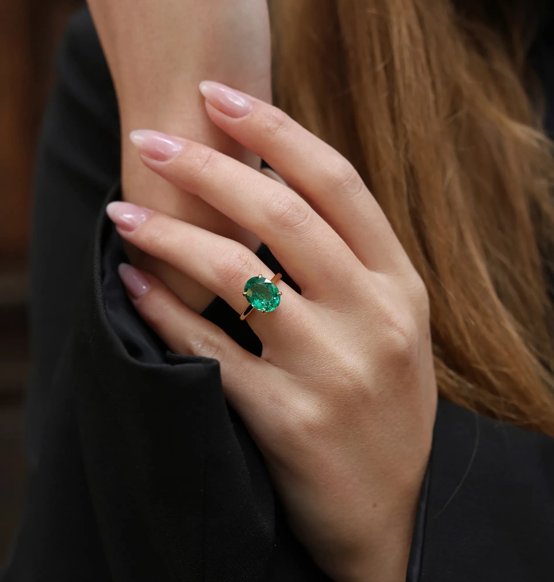 Каблучка зі смарагдом з жовтого золота Antique Em R4 18k