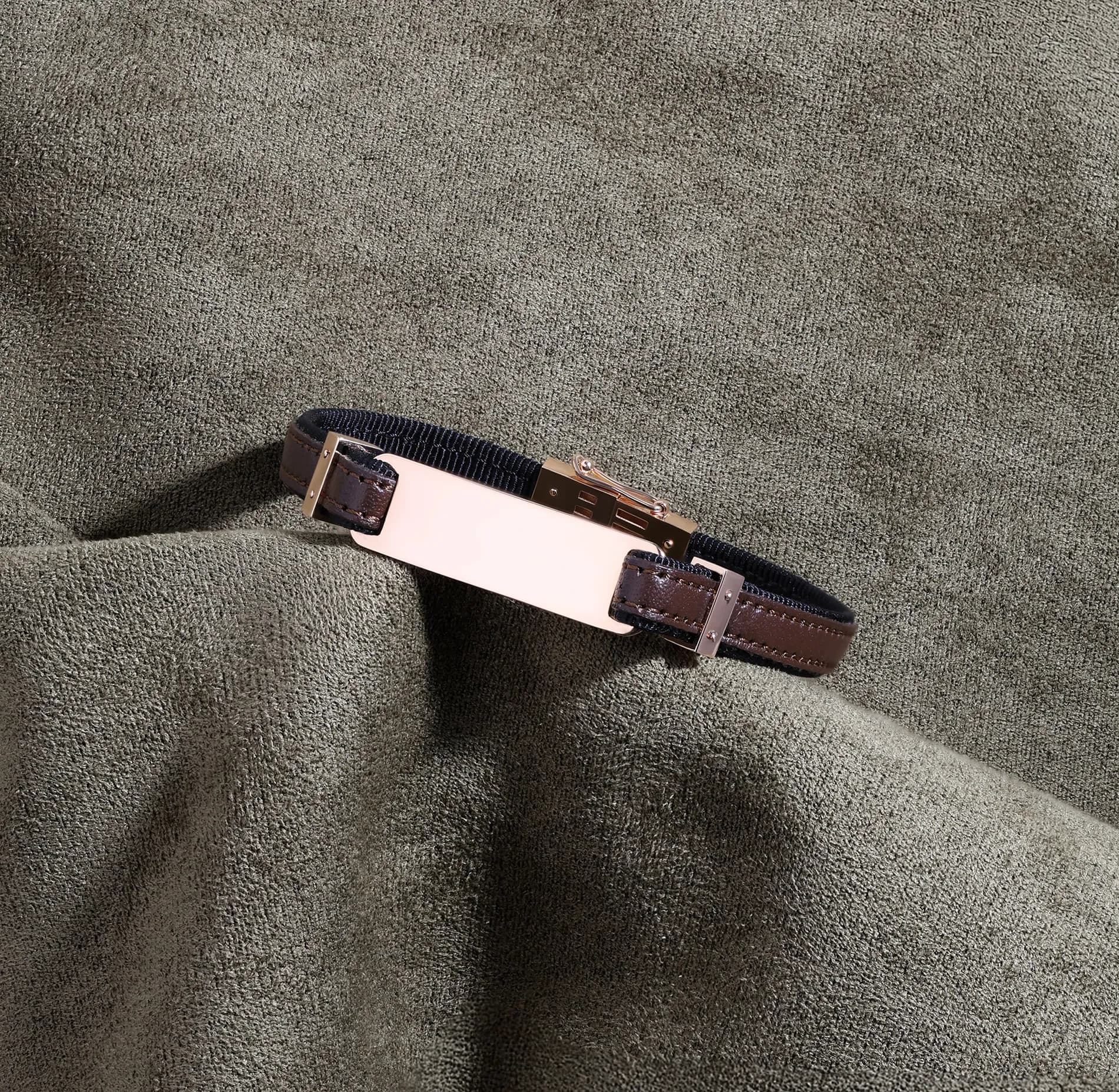 Шкіряний браслет з пластиною для гравіювання LBR F2 B1 02