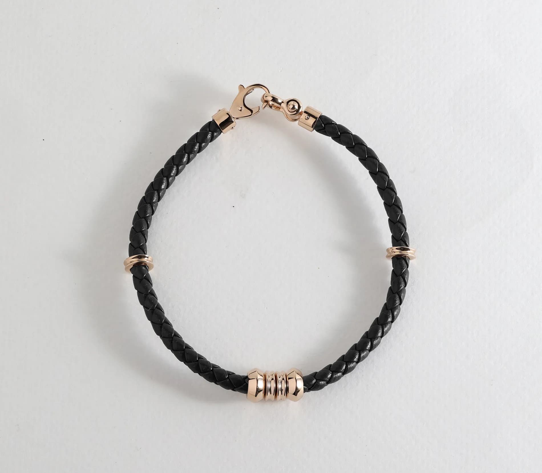 Чоловічий шкіряний браслет із золотими вставками LBL R B1 02