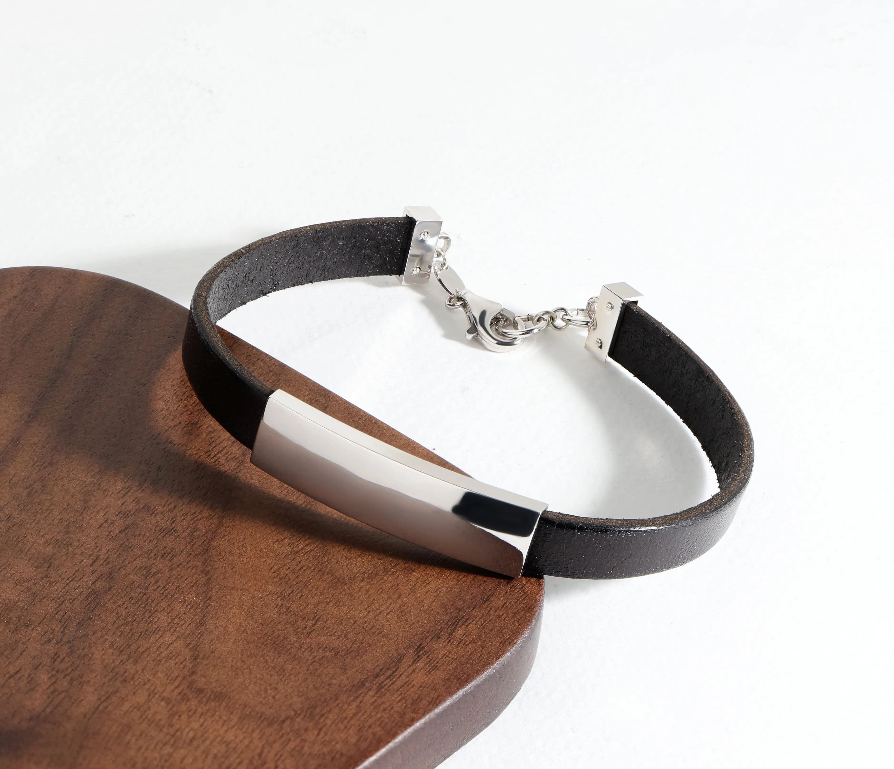 Срібний браслет з пластиною для гравірування LBL F1 B925 01