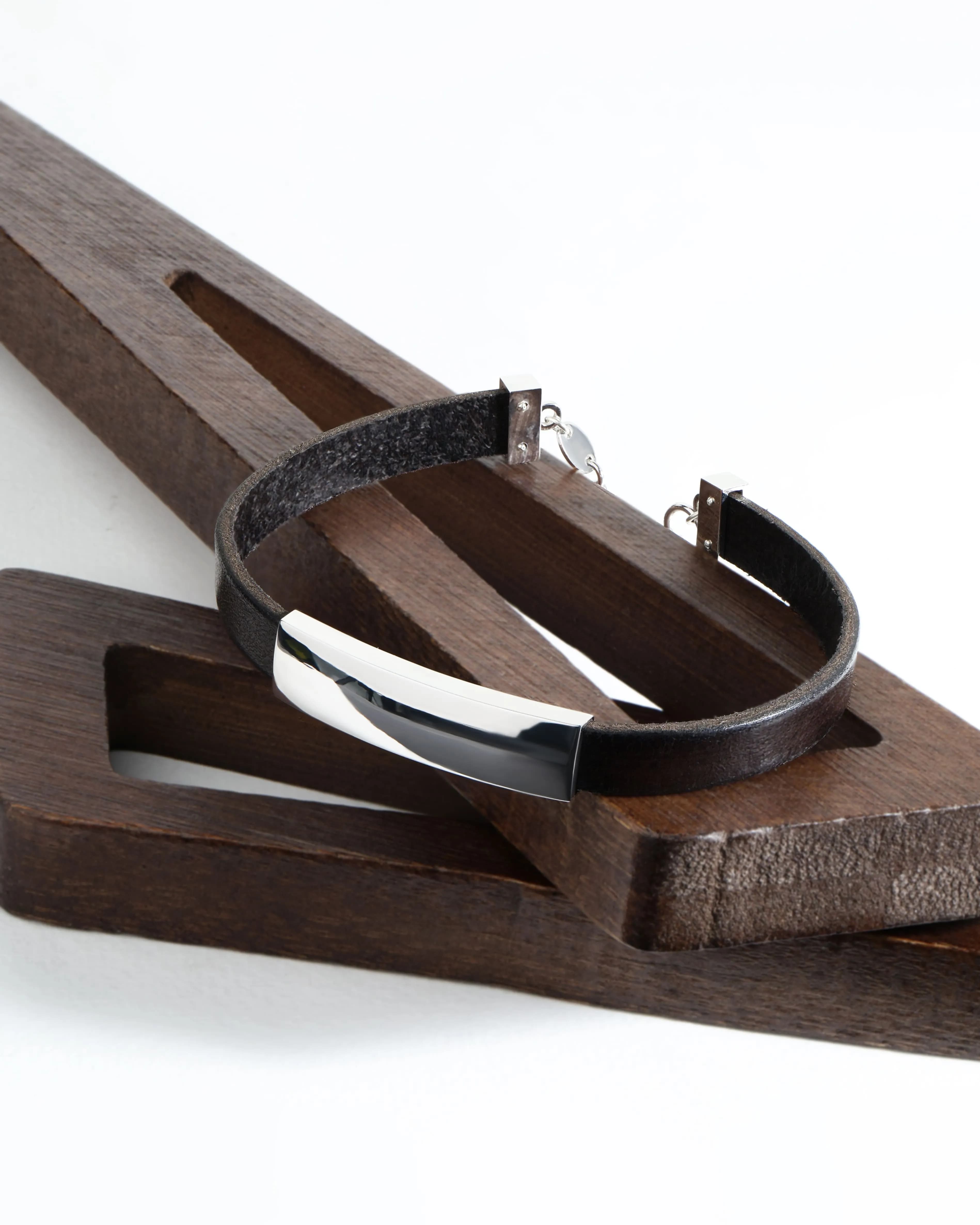 Срібний браслет з пластиною для гравірування LBL F1 B925 01