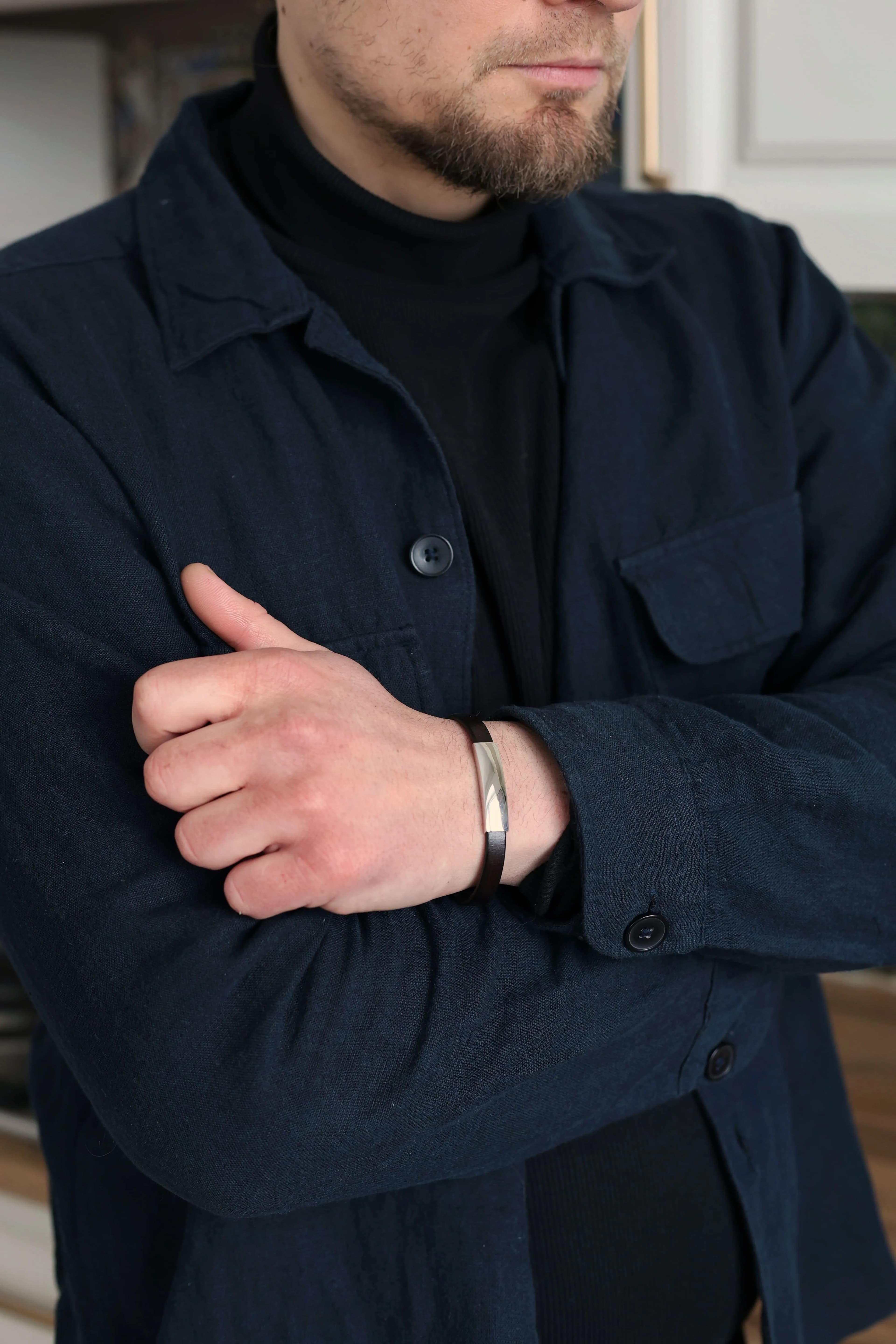 Срібний браслет з пластиною для гравірування LBL F1 B925 01