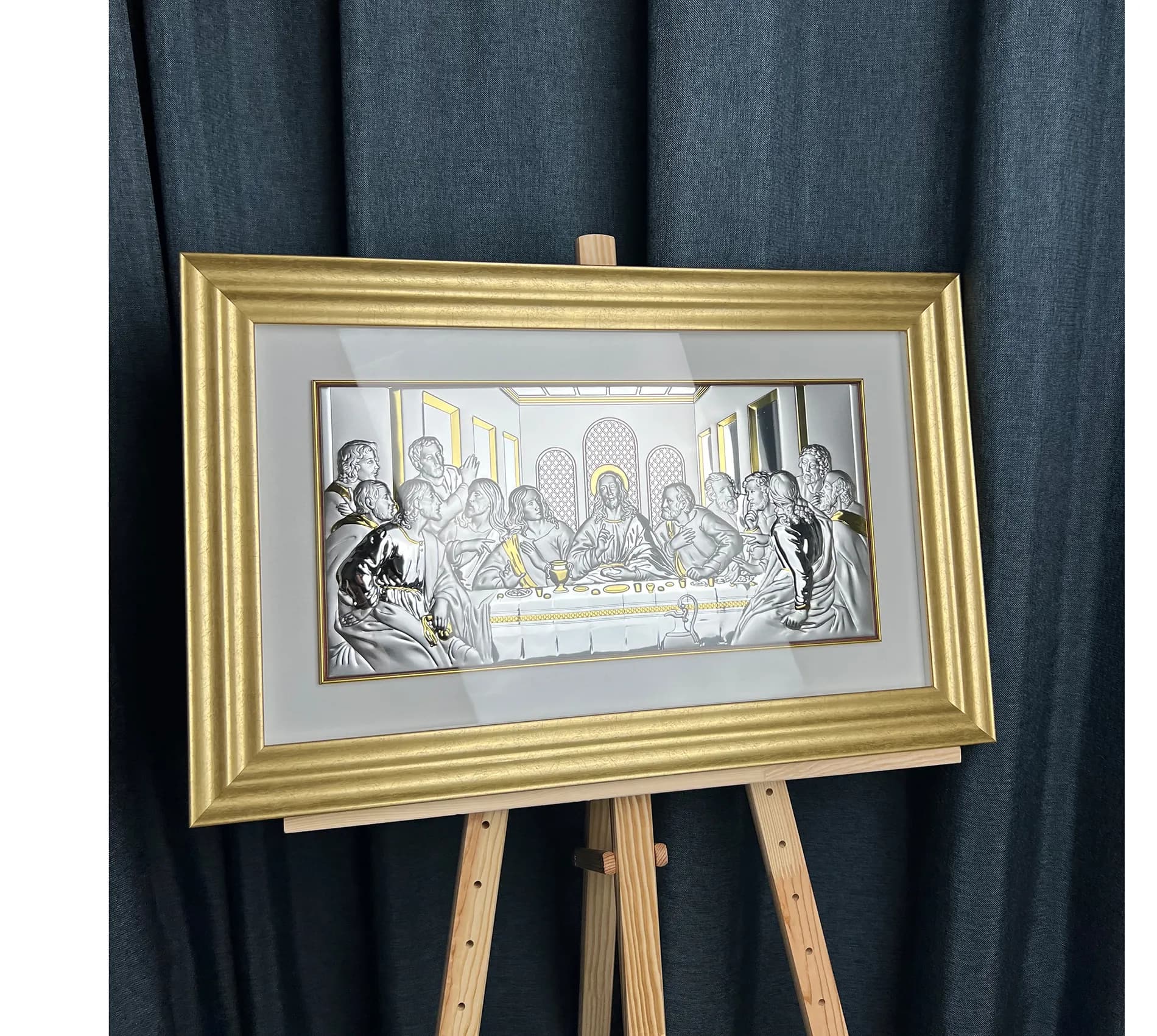 Ікона срібна Тайна Вечеря в рамці 81236/2LORO (70х45)