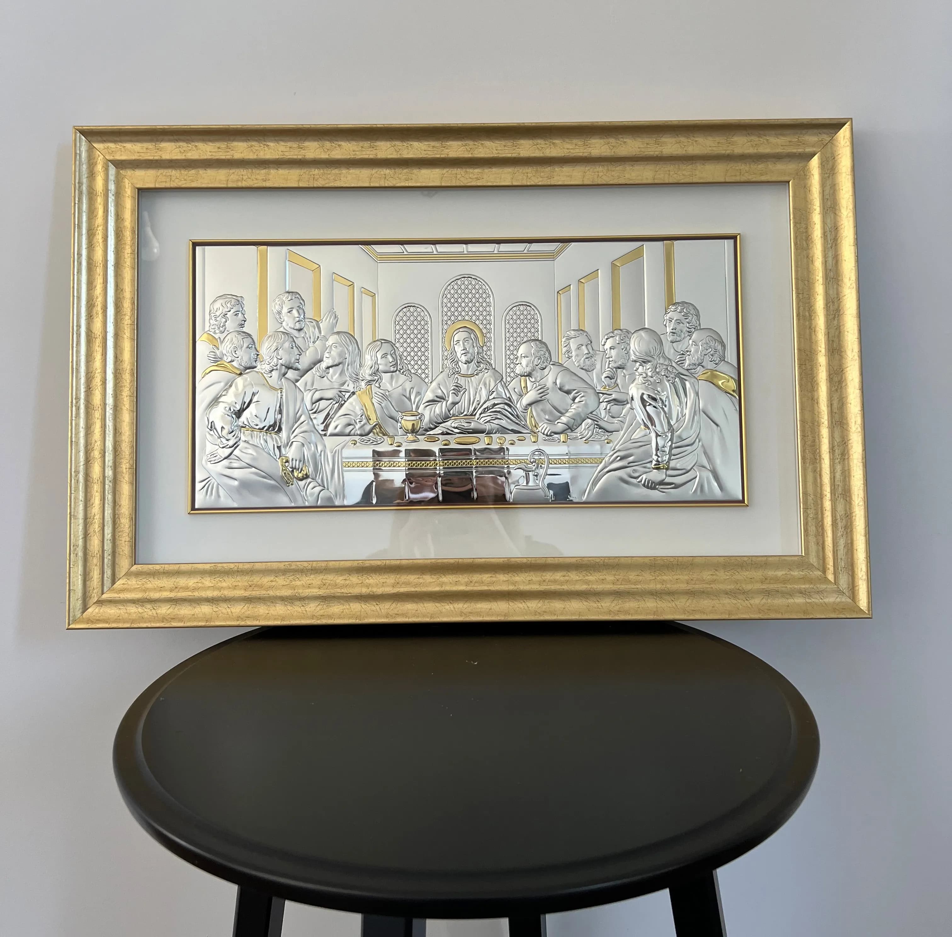 Ікона срібна Тайна Вечеря в рамці 81236/2LORO (70х45)