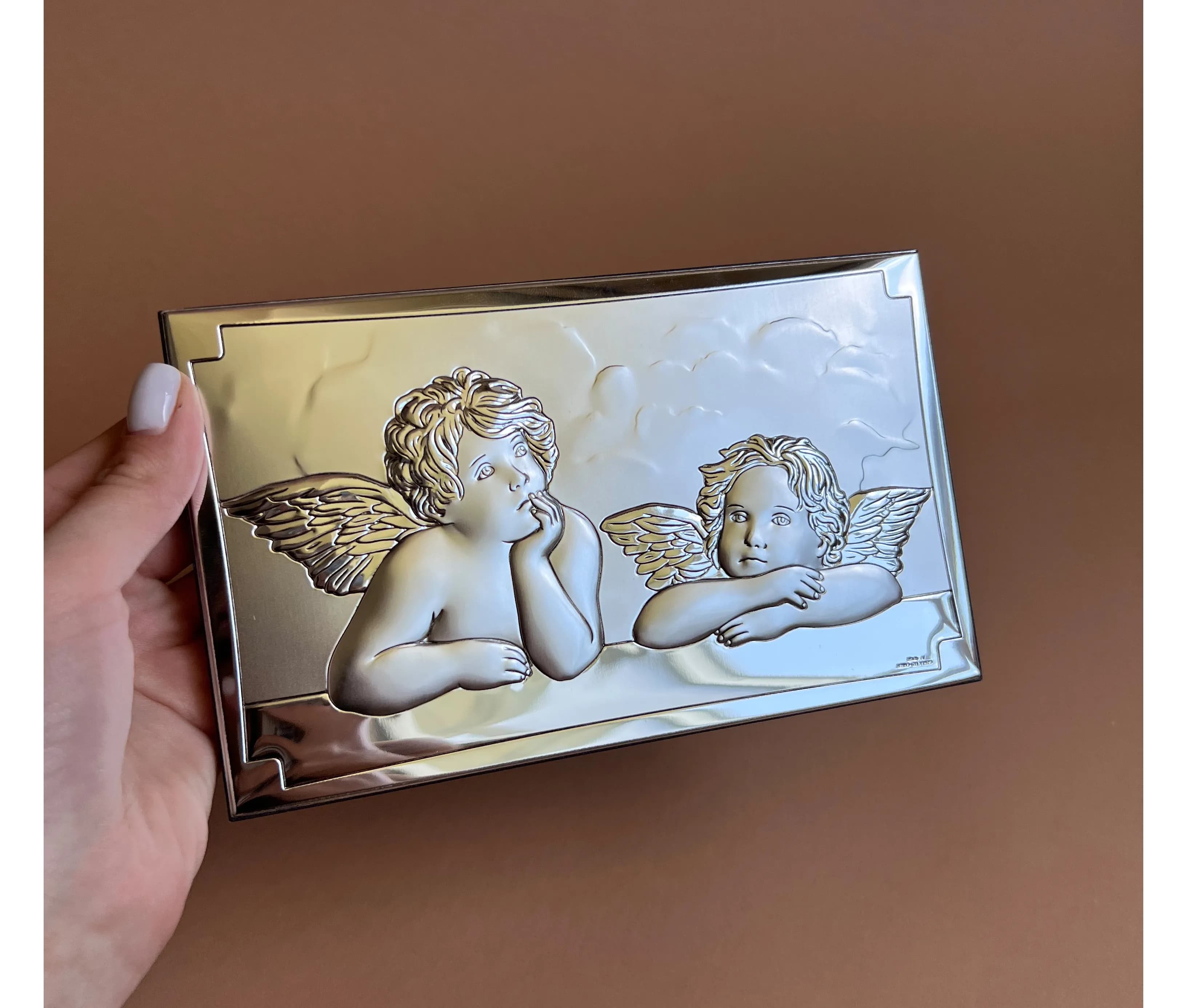 Ікона срібна "Ангели Рафаеля" 81393 4XL (20x12)