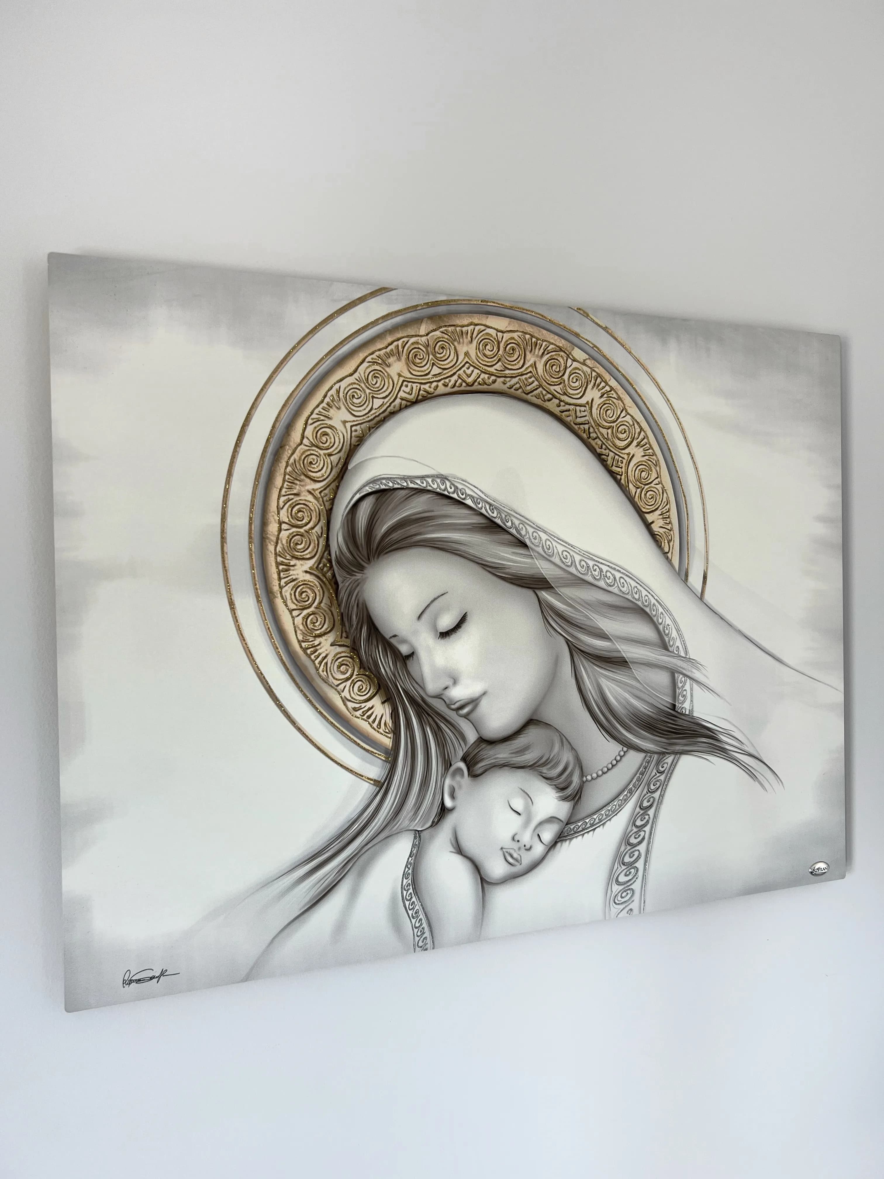 Ікона Богородиця з дитям  q514 (60x45)