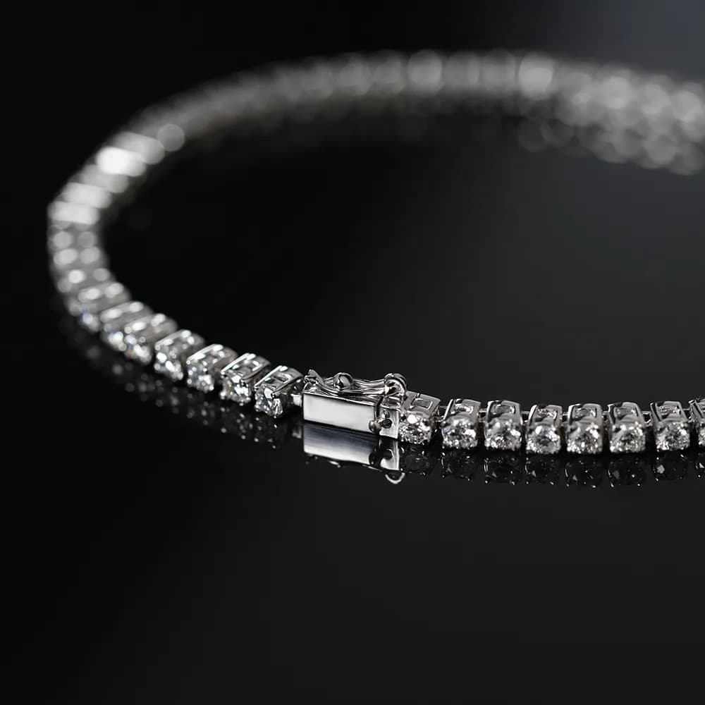 Тенісний браслет з діамантами з білого золота Tennis bracelet 22 2 mm