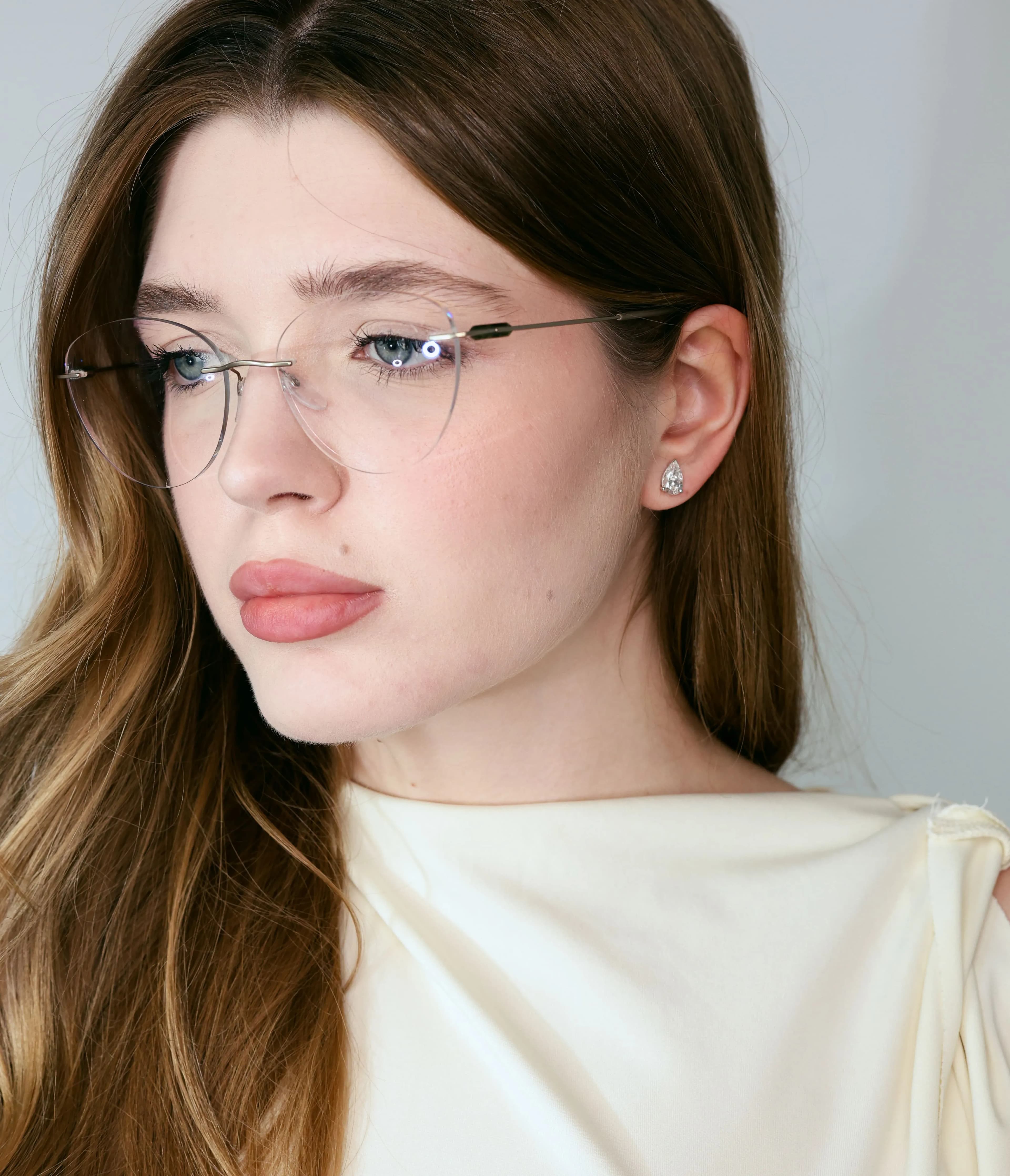 Сережки з лабораторними діамантами огранування груша Drop diamonds E22