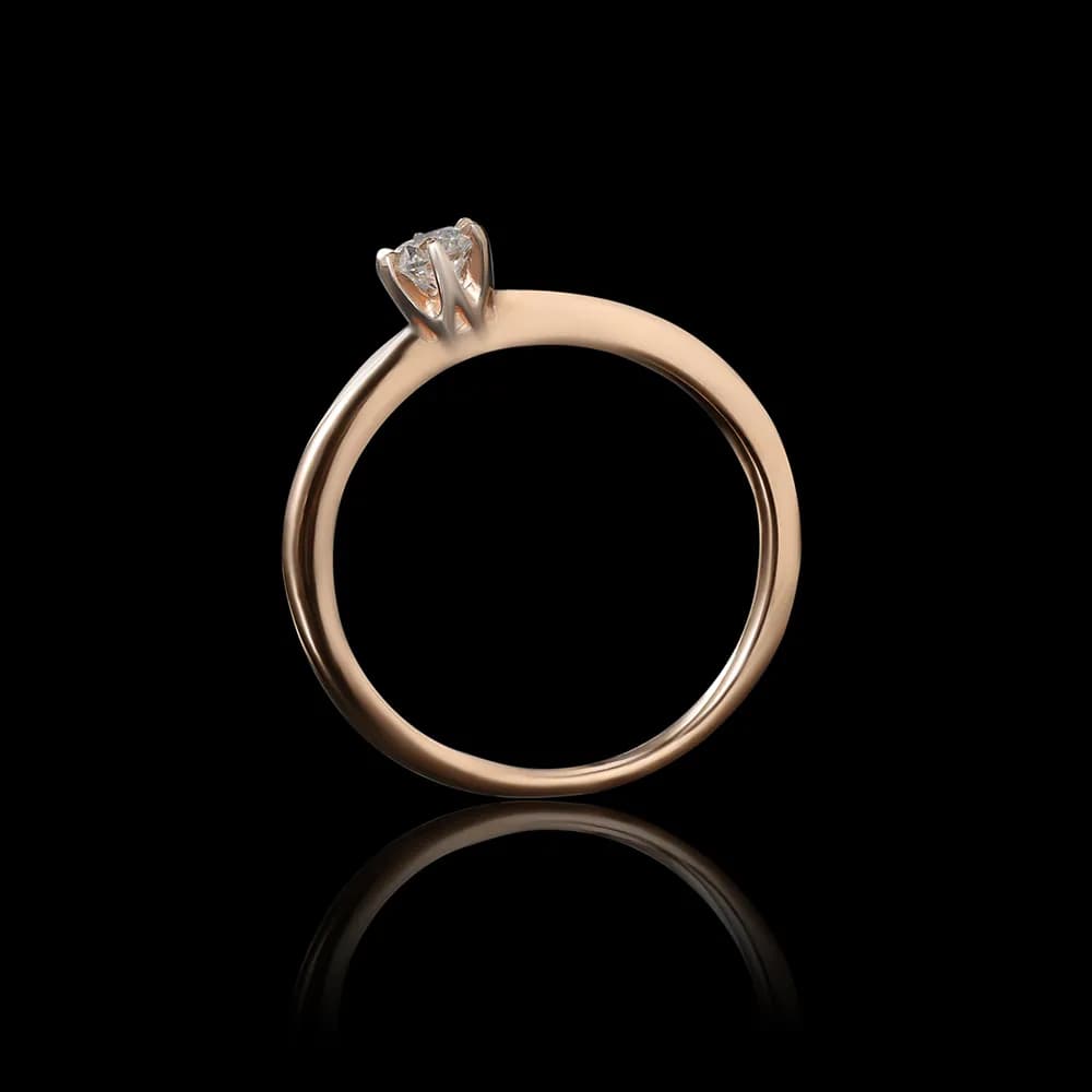 Каблучка з діамантом "Diamond`s forever" з червоного золота 113-0379/3.6 (17), фото 3