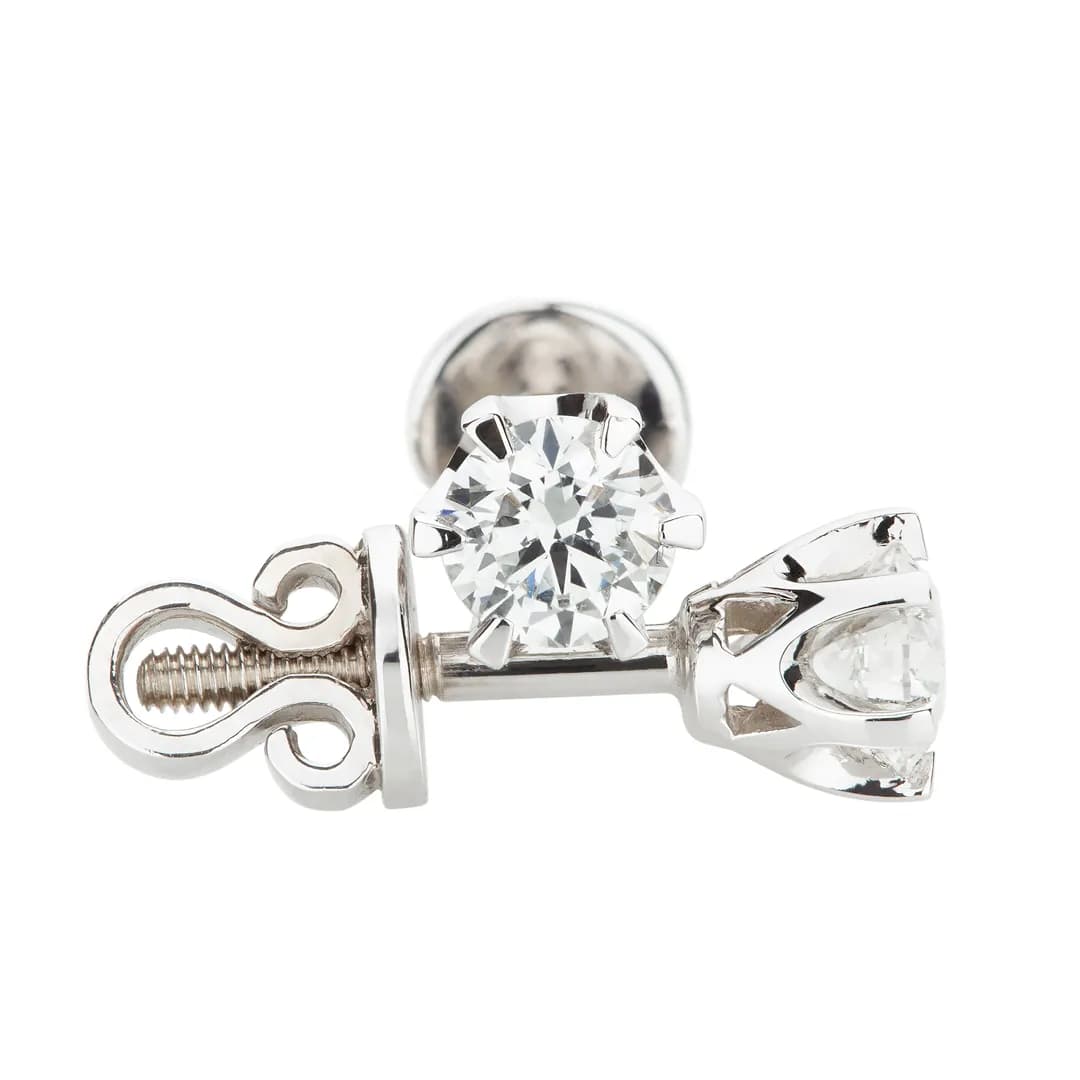 Сережки з діамантами  "Diamond`s forever" з білого золота 214-0379/4.1