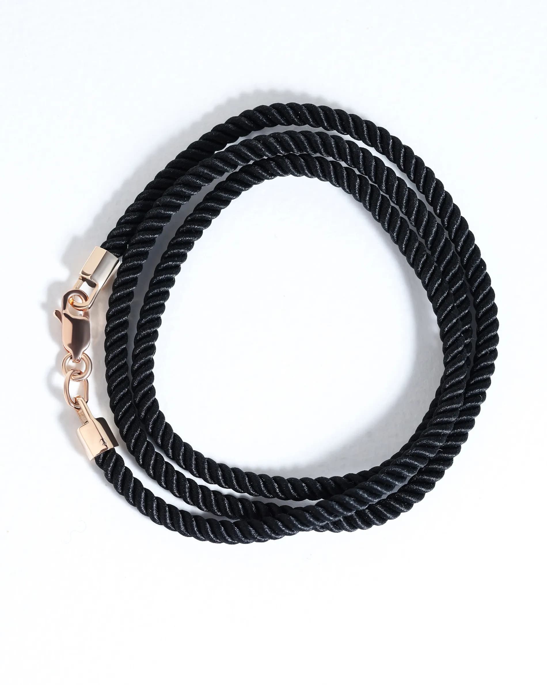 Шовковий шнурок із золотим замком з червоного золота Silk Quattro N01 3mm (60)