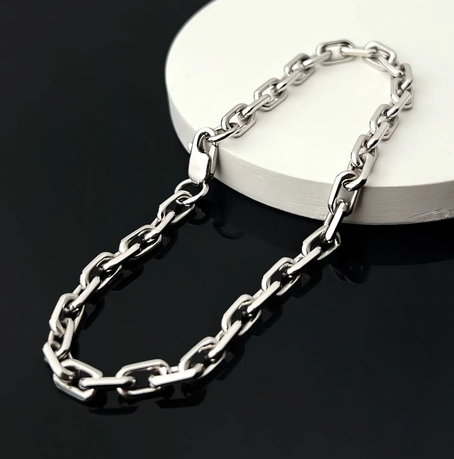 Браслет якірного плетіння з білого золота 202-0019