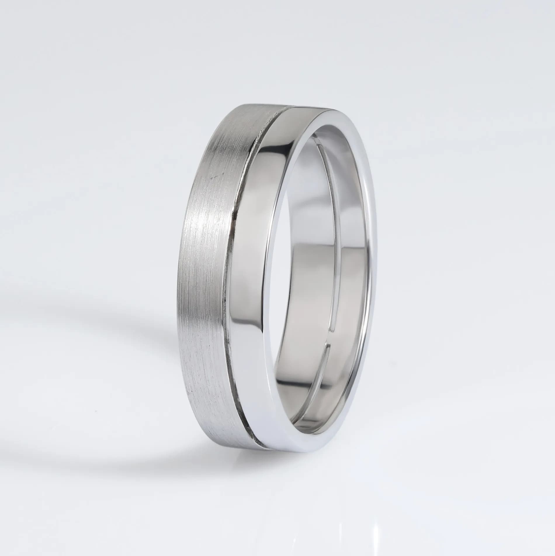 Обручка з матуванням з білого золота 200-0126 (20)