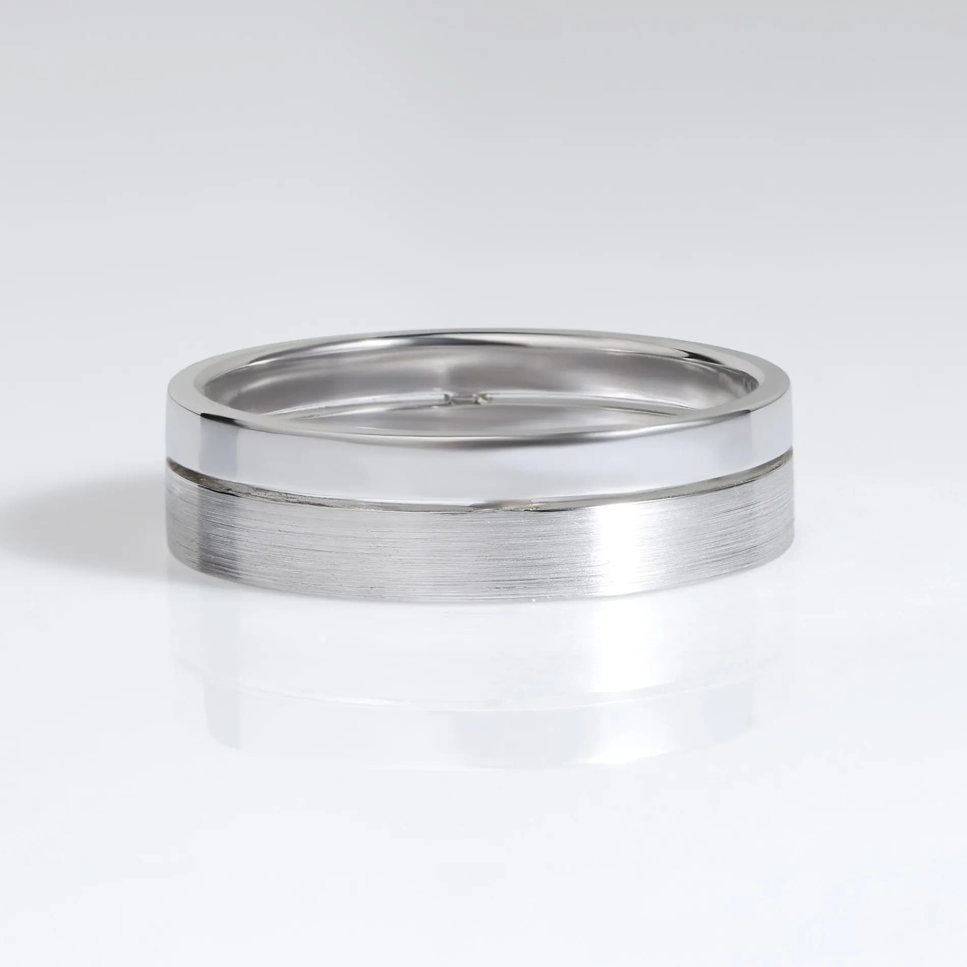 Обручка з матуванням з білого золота 200-0126 (20)