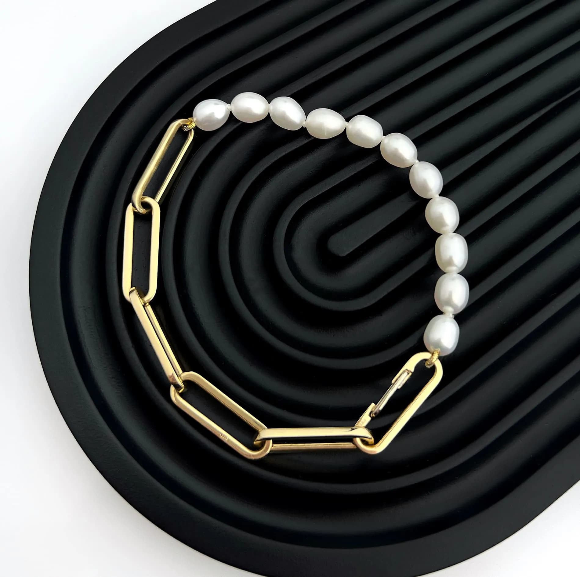 Браслет з перлинами з жовтого золота Perl Ov Br4 0108