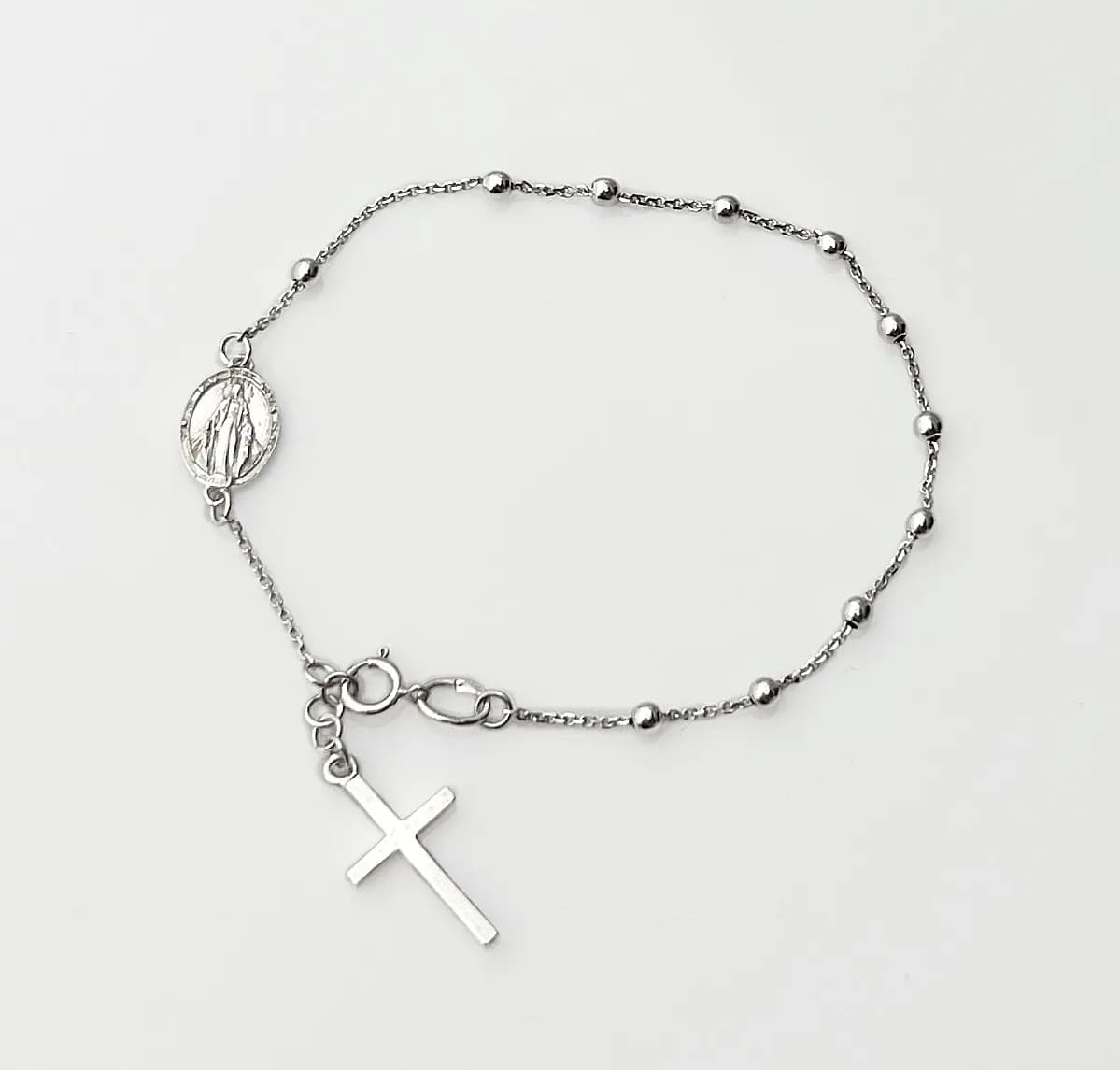 Браслет-вервиця з білого золота Rosary B2 m 012 (17-18)