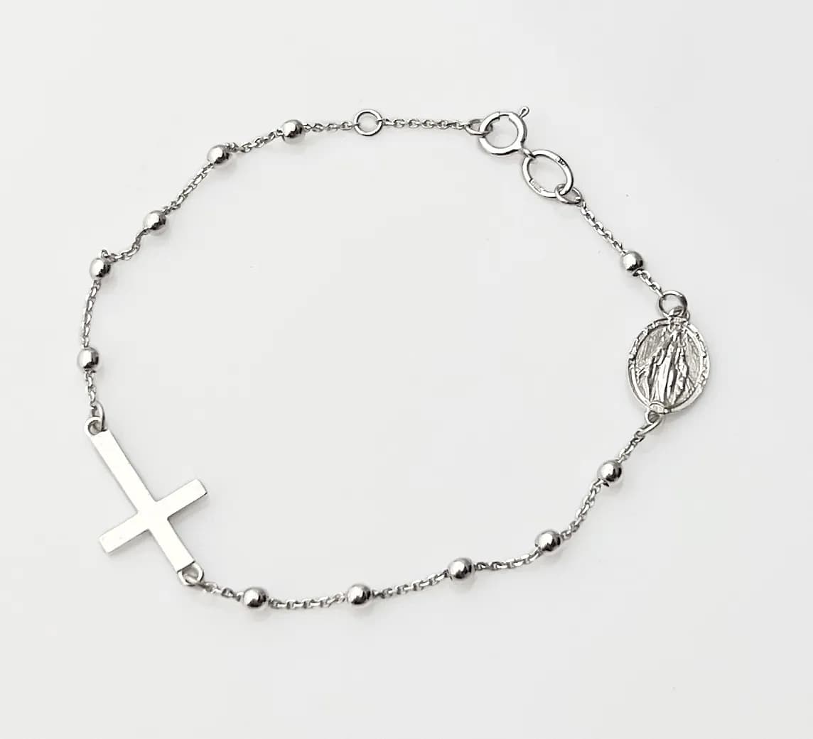 Браслет-вервиця з білого золота Rosary B2 m 022
