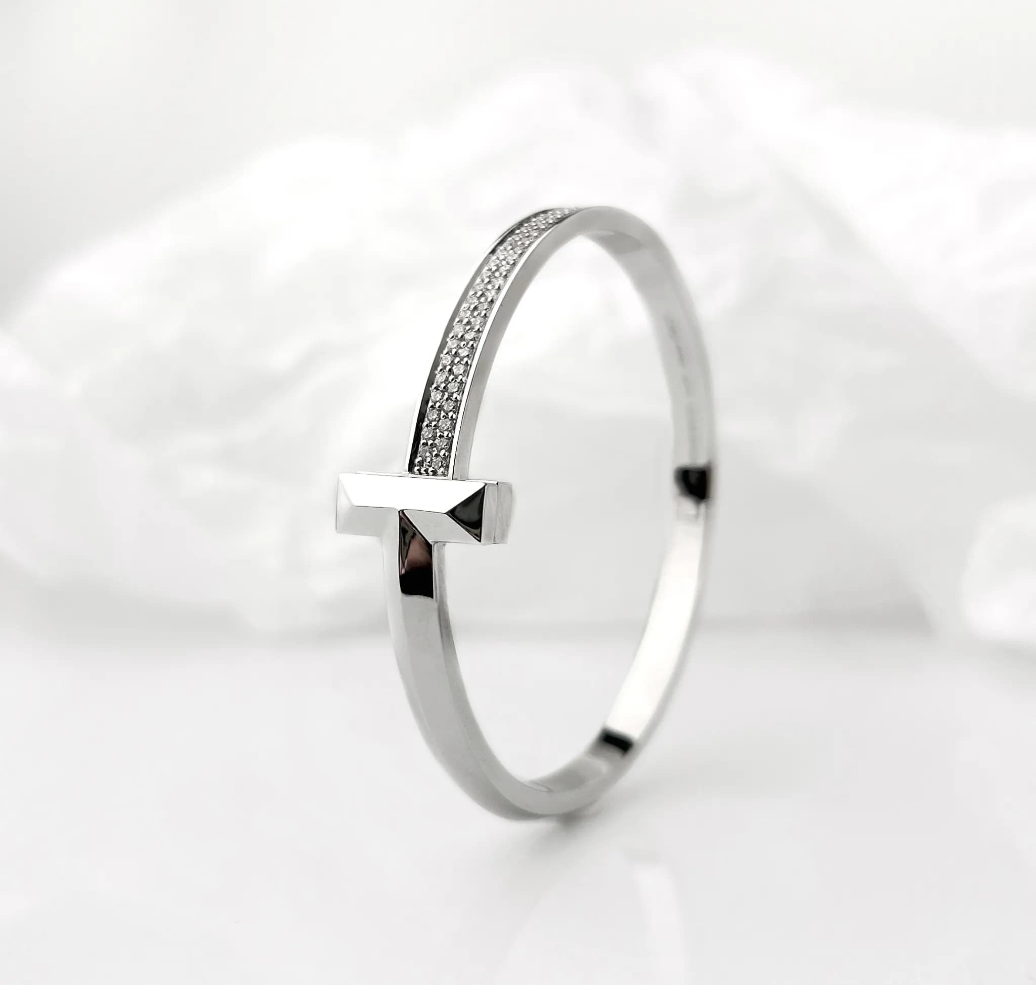 Браслет з діамантами з білого золота T1-bracelet, фото 3