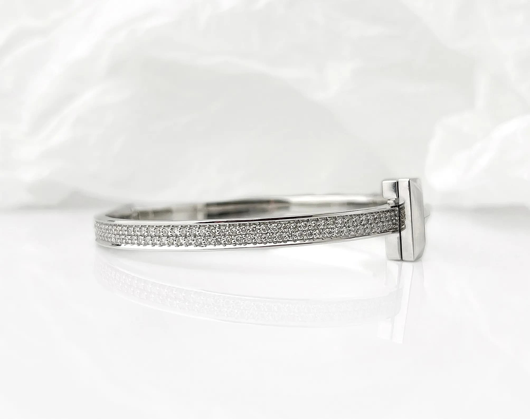 Браслет з діамантами з білого золота T1-bracelet, фото 4