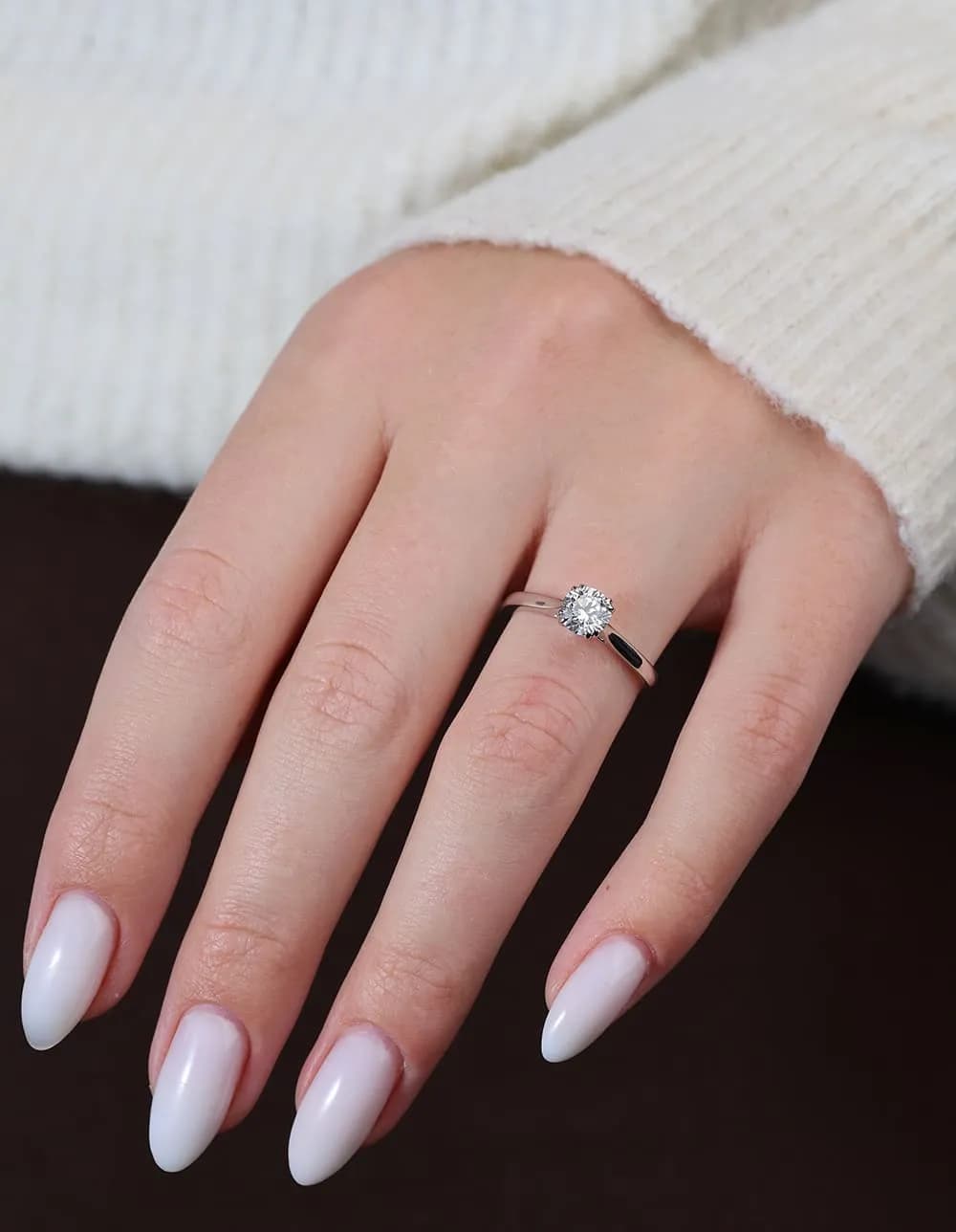 Каблучка з діамантом 0.80 карат з білого золота Winston R2/ 6.0 GIA, фото 3