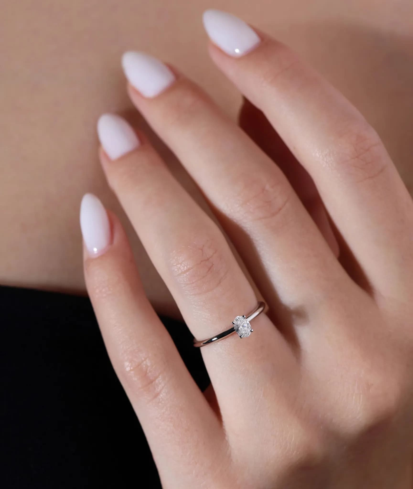 Каблучка з овальним діамантом з білого золота Timeless R22 18k GIA, фото 3