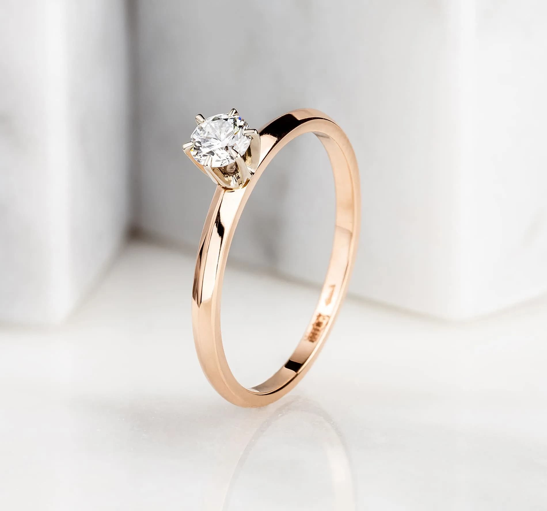 Каблучка з діамантом ``Adeline`` з комбінованого золота 313-0380/3,0 (15,5)