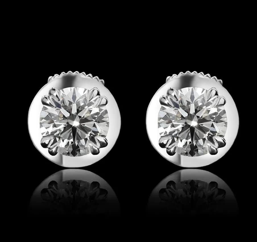 Сережки з діамантами 1 карат з білого золота Winston E22 5.0 GIA