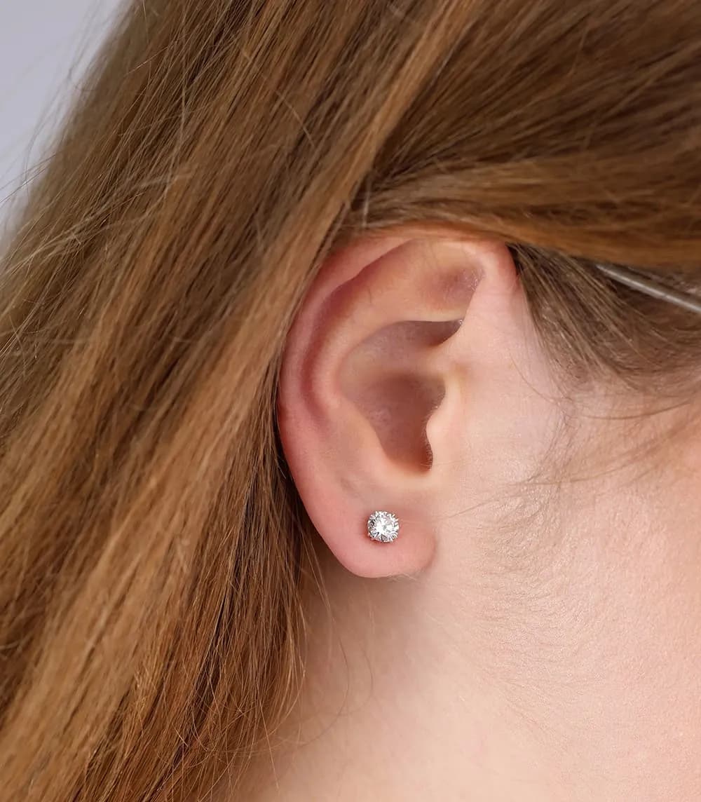 Сережки з діамантами 1 карат з білого золота Winston E22 5.0 GIA, фото 3