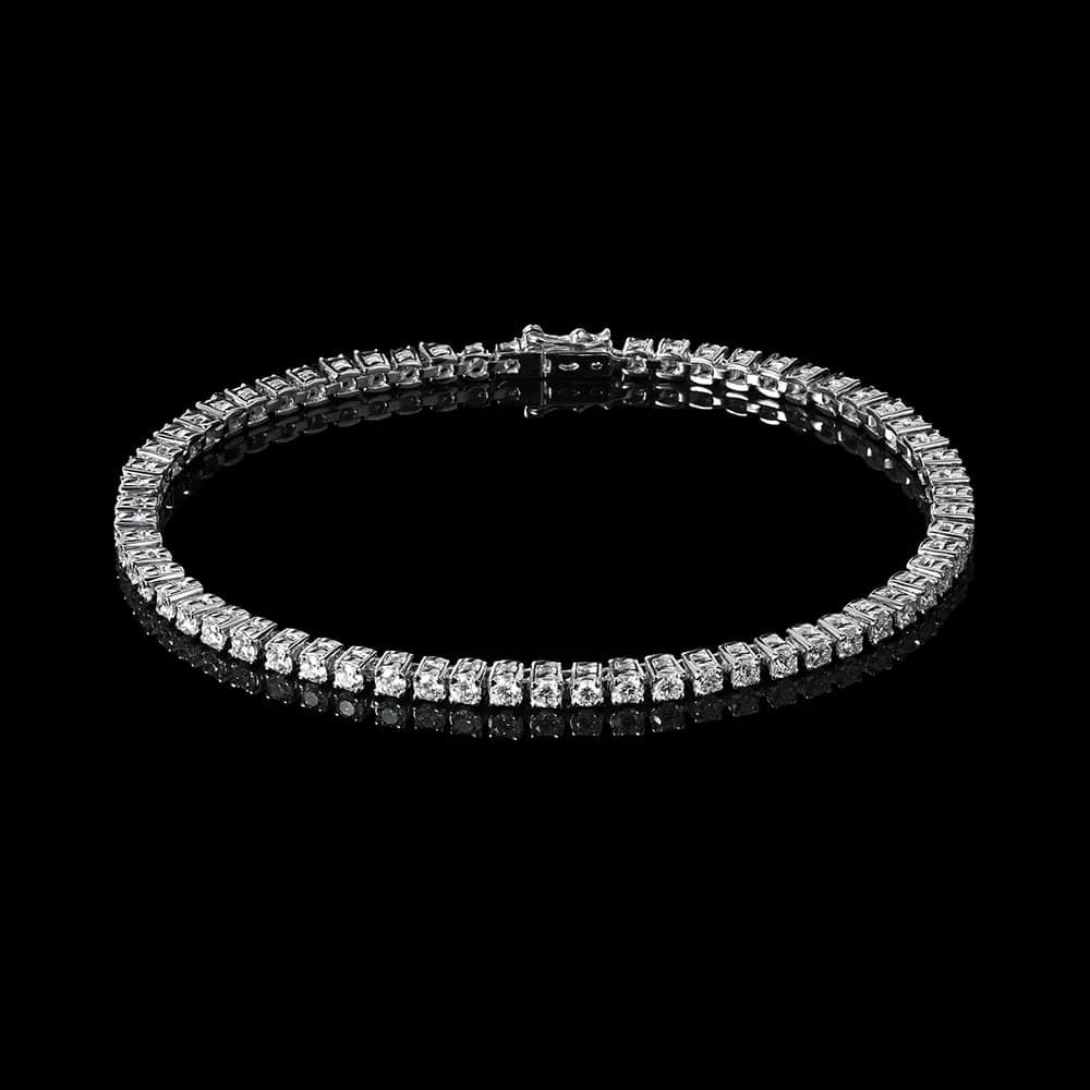 Тенісний браслет з діамантами з білого золота Tennis bracelet 22 2 mm, фото 2