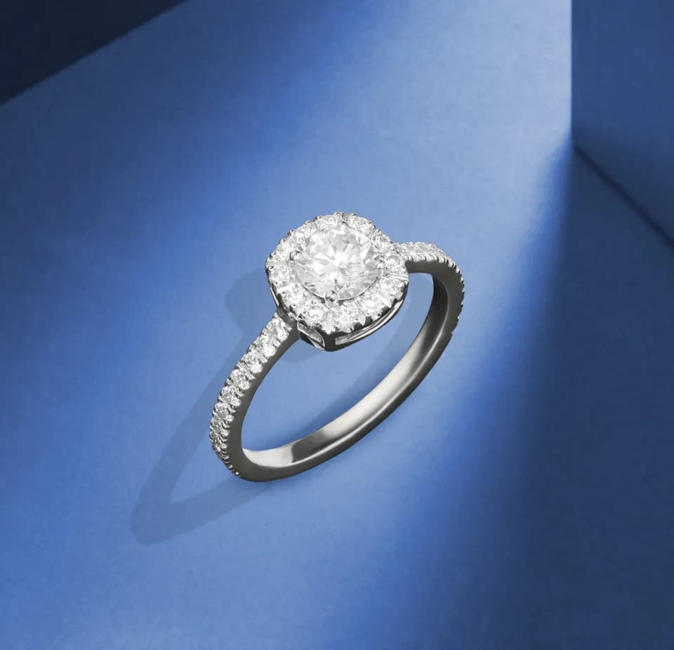 Каблучка з діамантами з білого золота Elza R2 0,50 GIA (17), фото 3