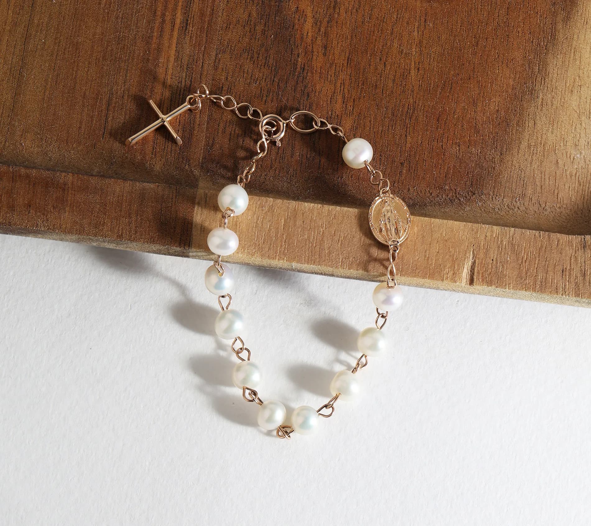Вервиця браслет з перлинами Rosary Perl B1 03 5мм, фото 2
