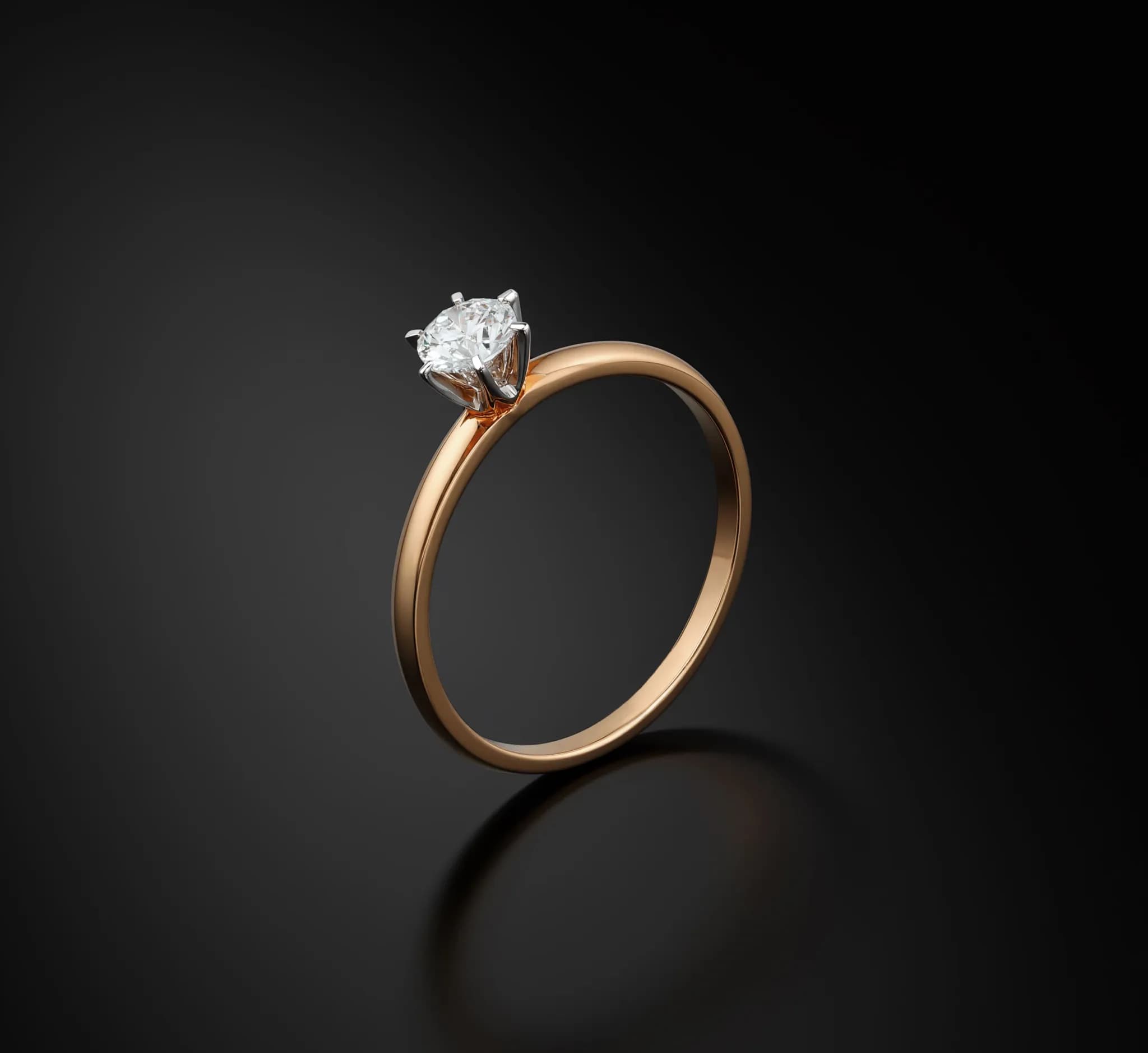 Каблучка з діамантом на заручини 313-0380 0,30 GIA (16,5), photo 2