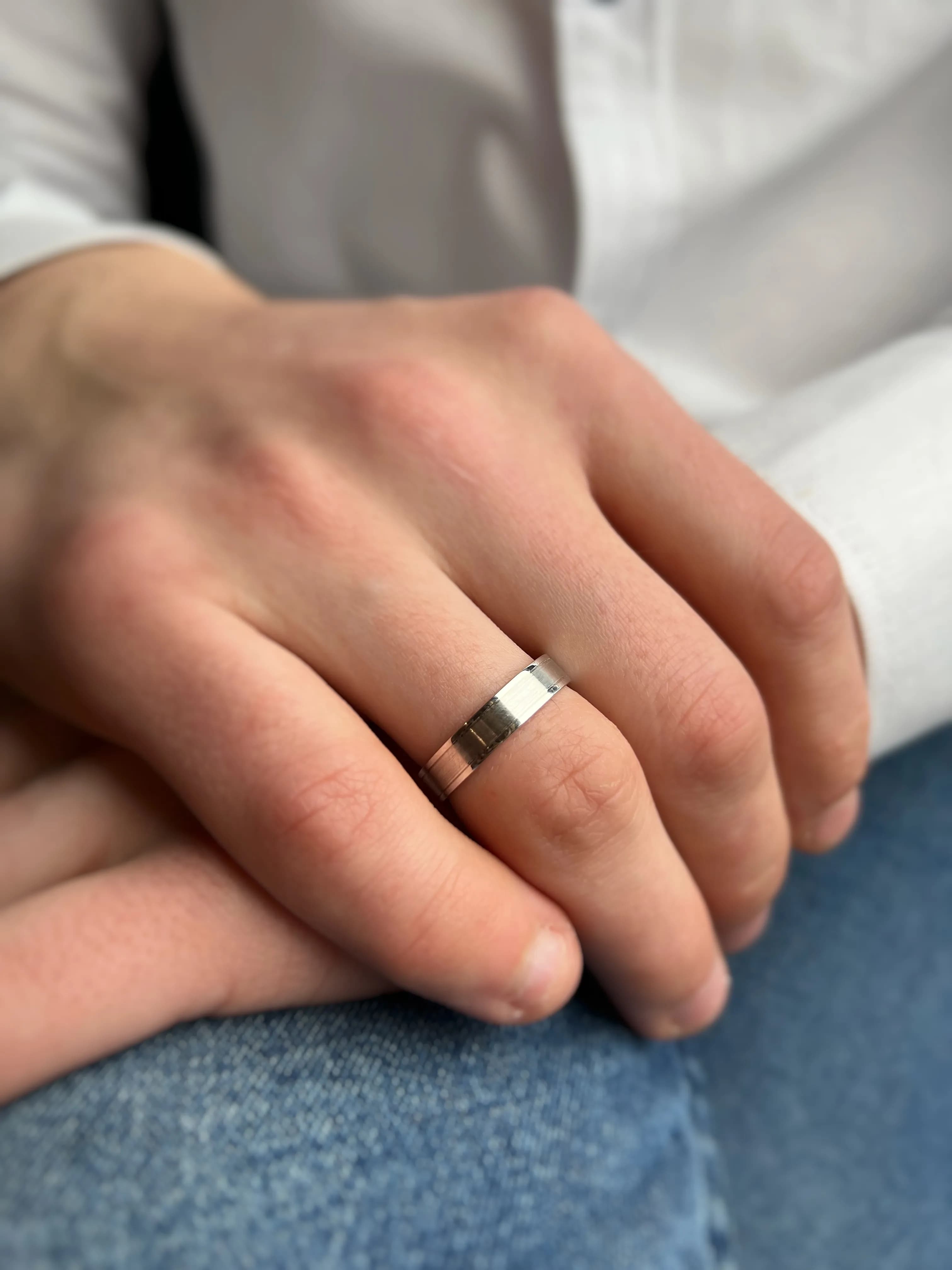 Обручка "Берег океану" з білого золота 200-0033,01 (17,5)