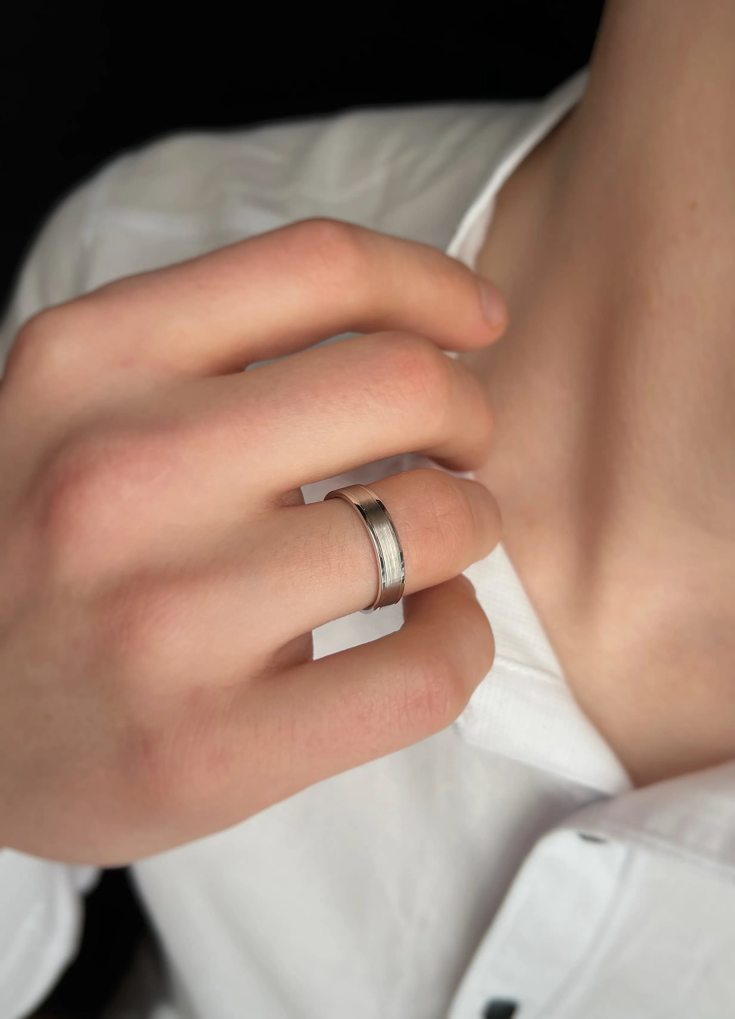 Обручка "Берег океану" з білого золота 200-0033,01 (17,5)