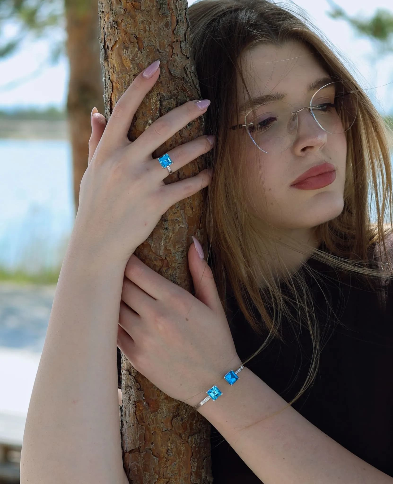 Браслет з топазом з білого золота Амстел B22 topaz (17,5-19), фото 5
