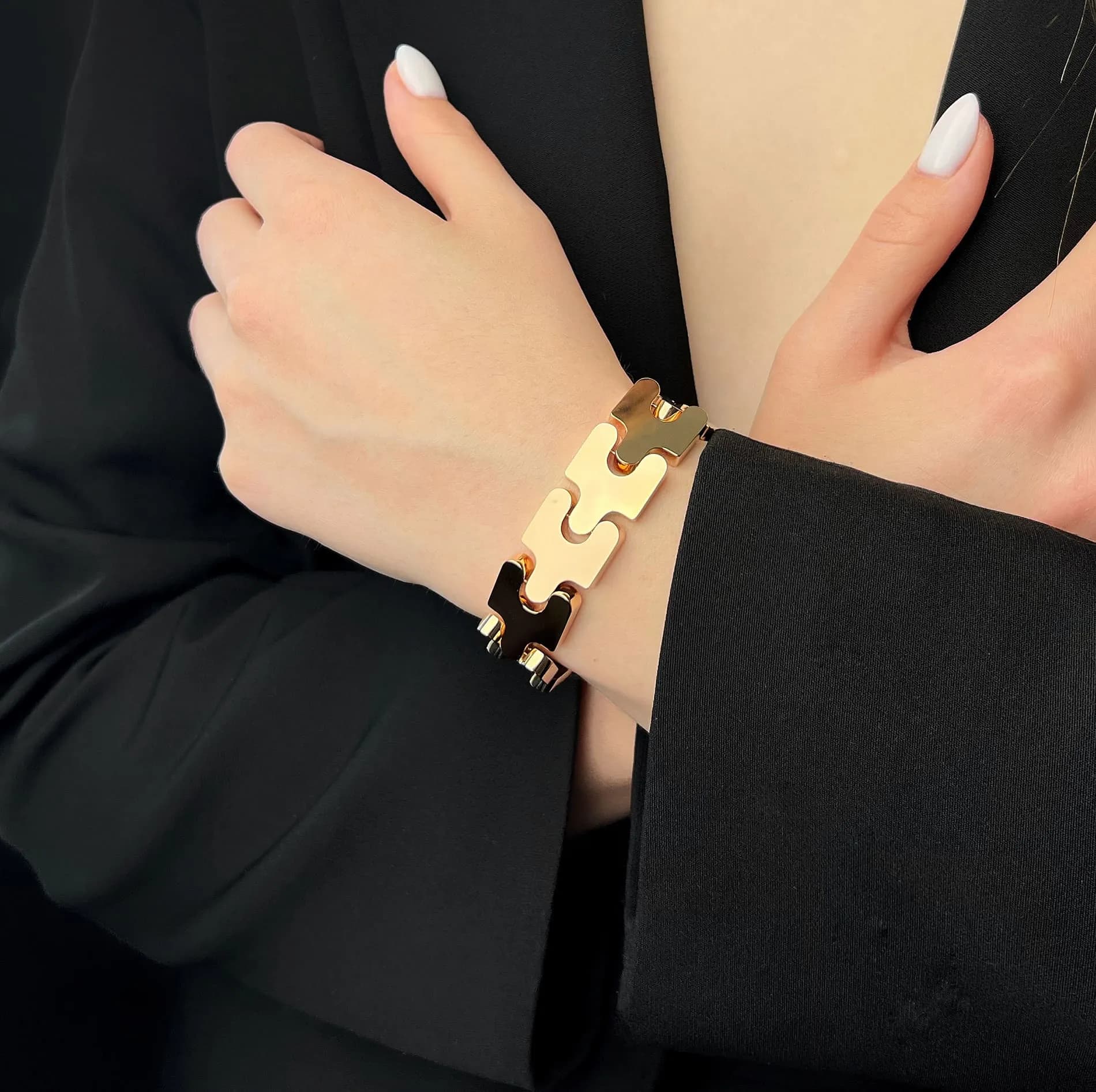 Браслет з жовтого золота Puzzle B4 18k