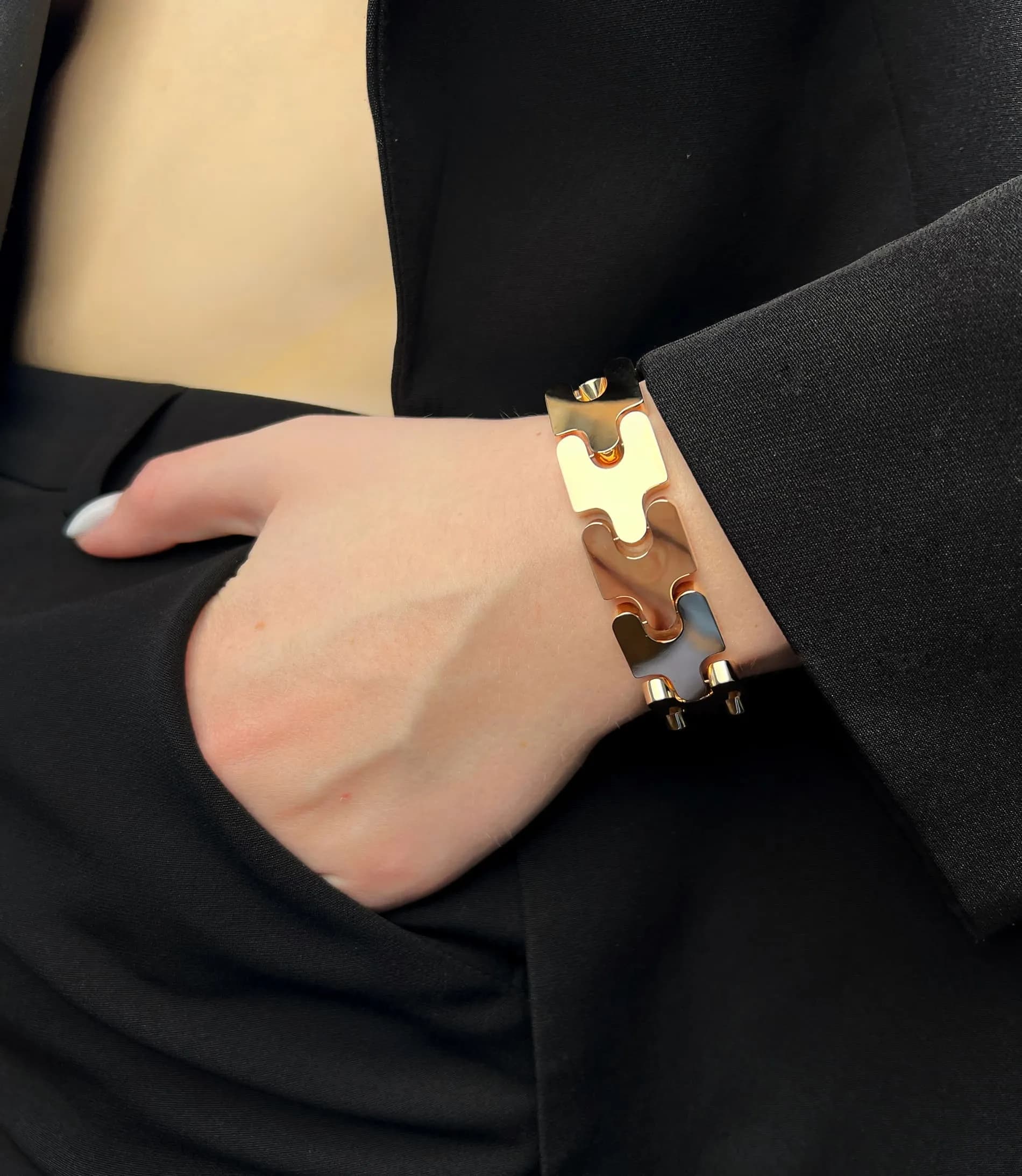 Браслет з жовтого золота Puzzle B4 18k