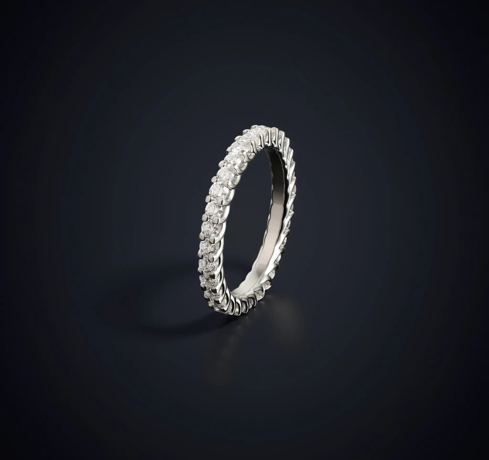 Доріжка з діамантами з білого золота Wave 30 pcs R2 2,5mm (17)