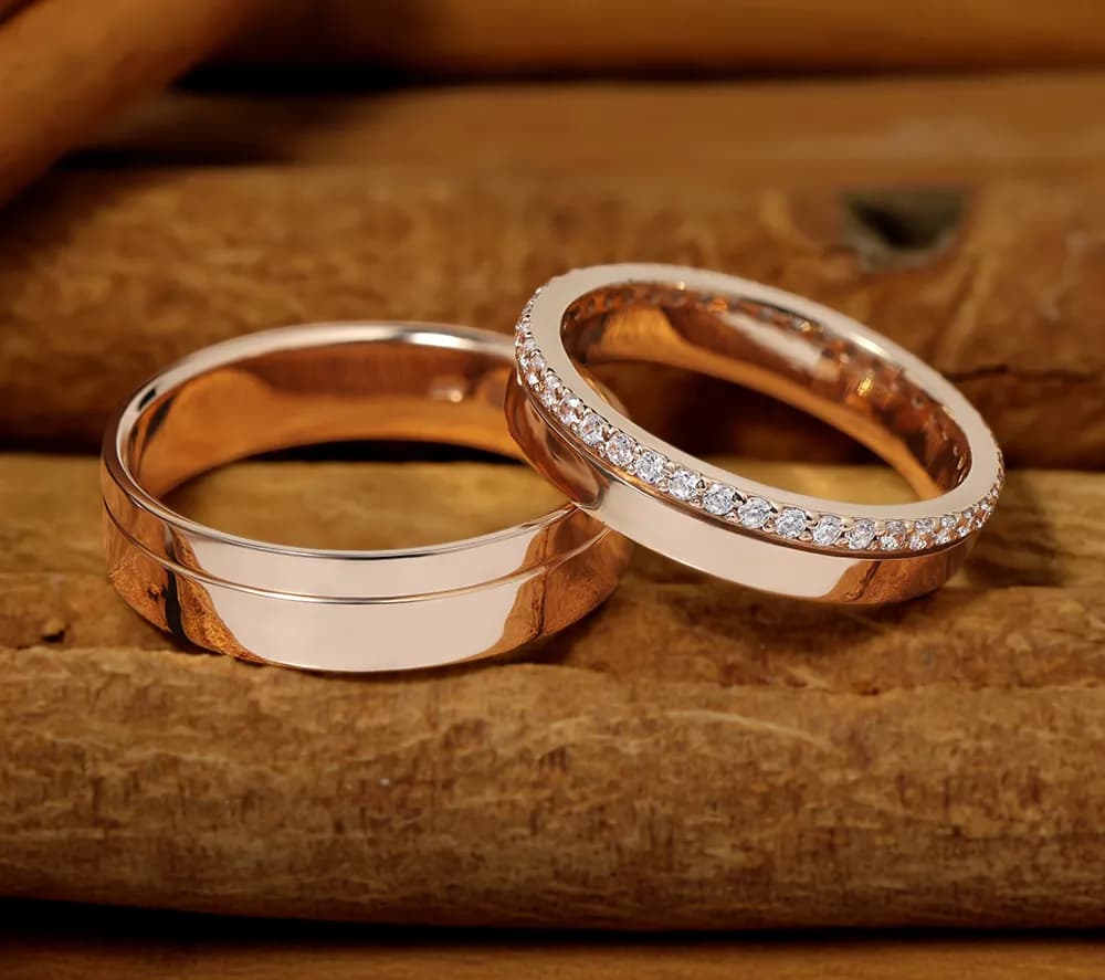 Пара обручок з червоного золота 100-0105-D WR16-0105,01