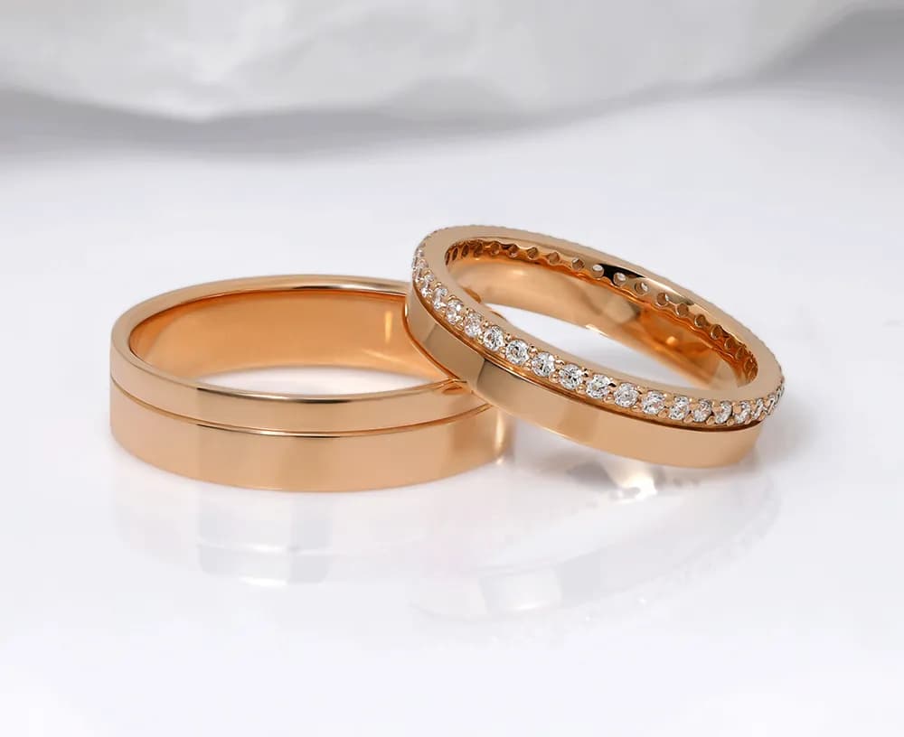 Пара обручок з червоного золота 100-0105-D WR16-0105,01