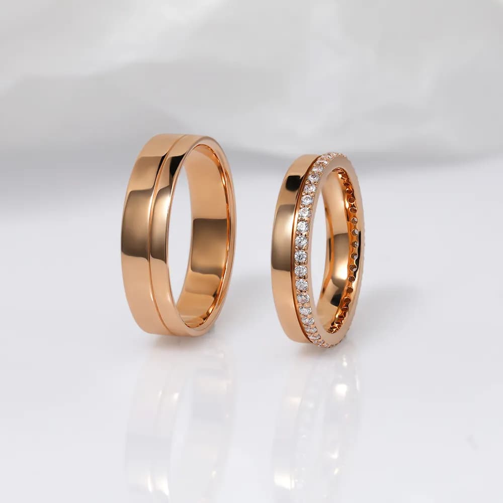 Пара обручок з червоного золота 100-0105-D WR16-0105,01